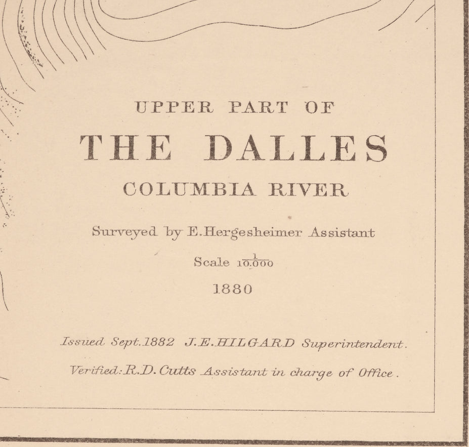 USCGS Upper part of The Dalles Columbia River 1881
