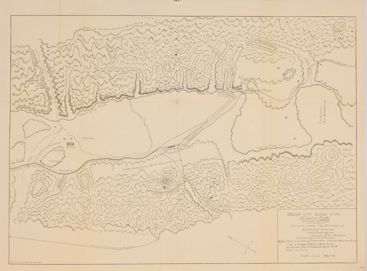 Two maps Wounded Knee Massacre and Drexel Mission Fight