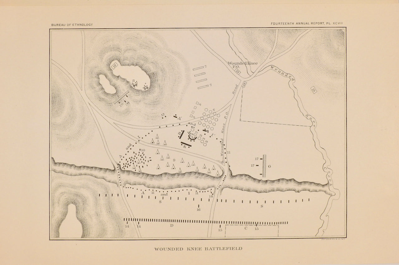 Two maps Wounded Knee Massacre and Drexel Mission Fight