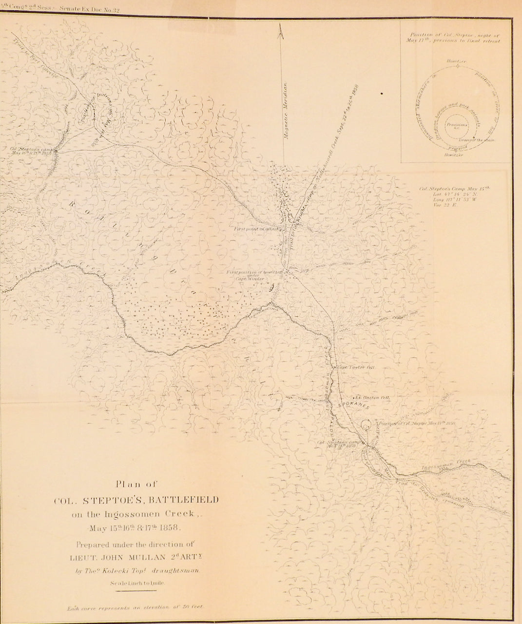 Photo of Plan of Col. Steptoe's, Battlefield on the Ingossomen Creek (1859)