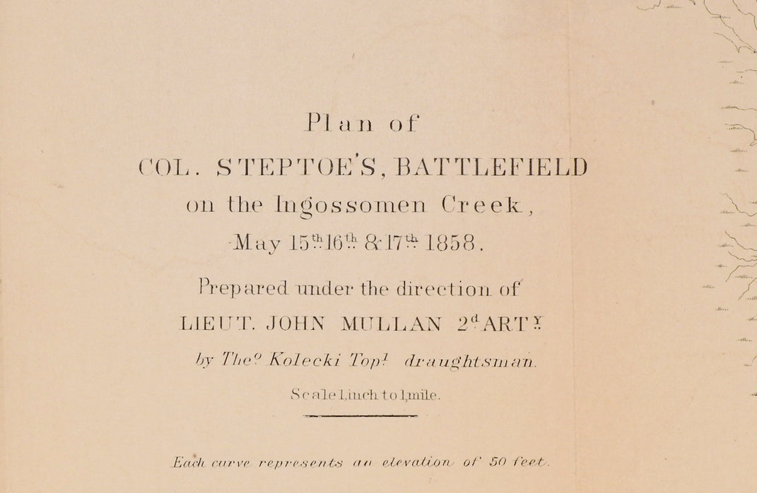 Plan of Col. Steptoe's, Battlefield on the Ingossomen Creek  (1859)
