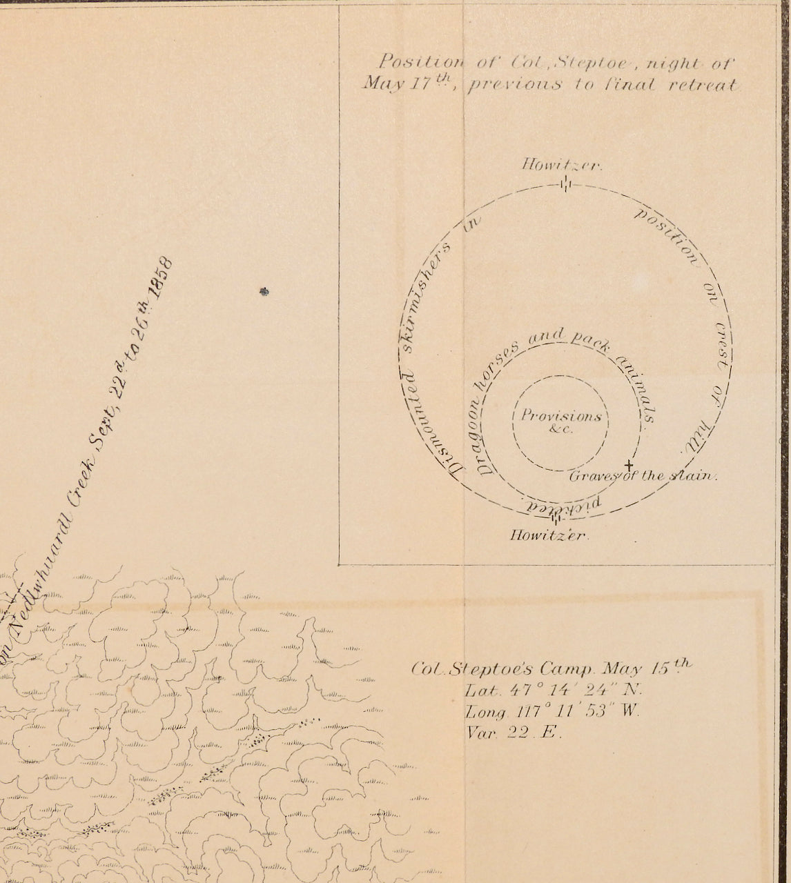 Plan of Col. Steptoe's, Battlefield on the Ingossomen Creek (1859)