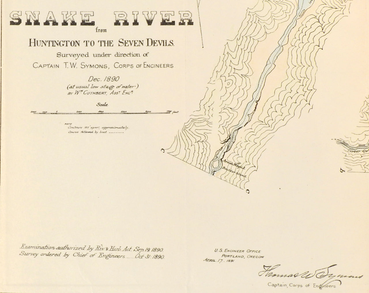 SNAKE RIVER SHOWN FROM HUNTINGTON OREGON TO SEVEN DEVILS IDAHO