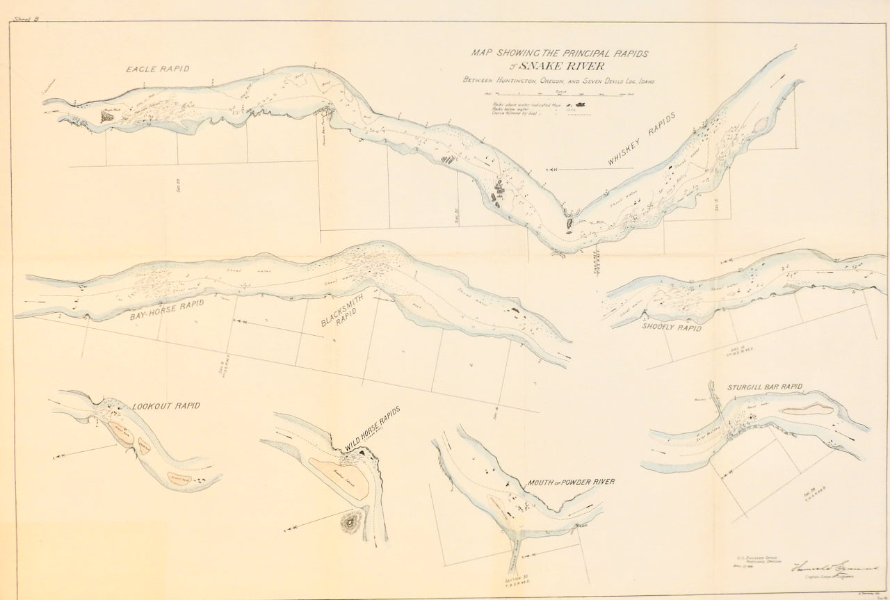 SNAKE RIVER SHOWN FROM HUNTINGTON OREGON TO SEVEN DEVILS IDAHO