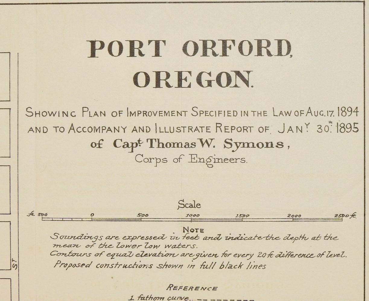 PORT ORFORD OREGON SHOWING PLAN OF IMPROVEMENT  1895
