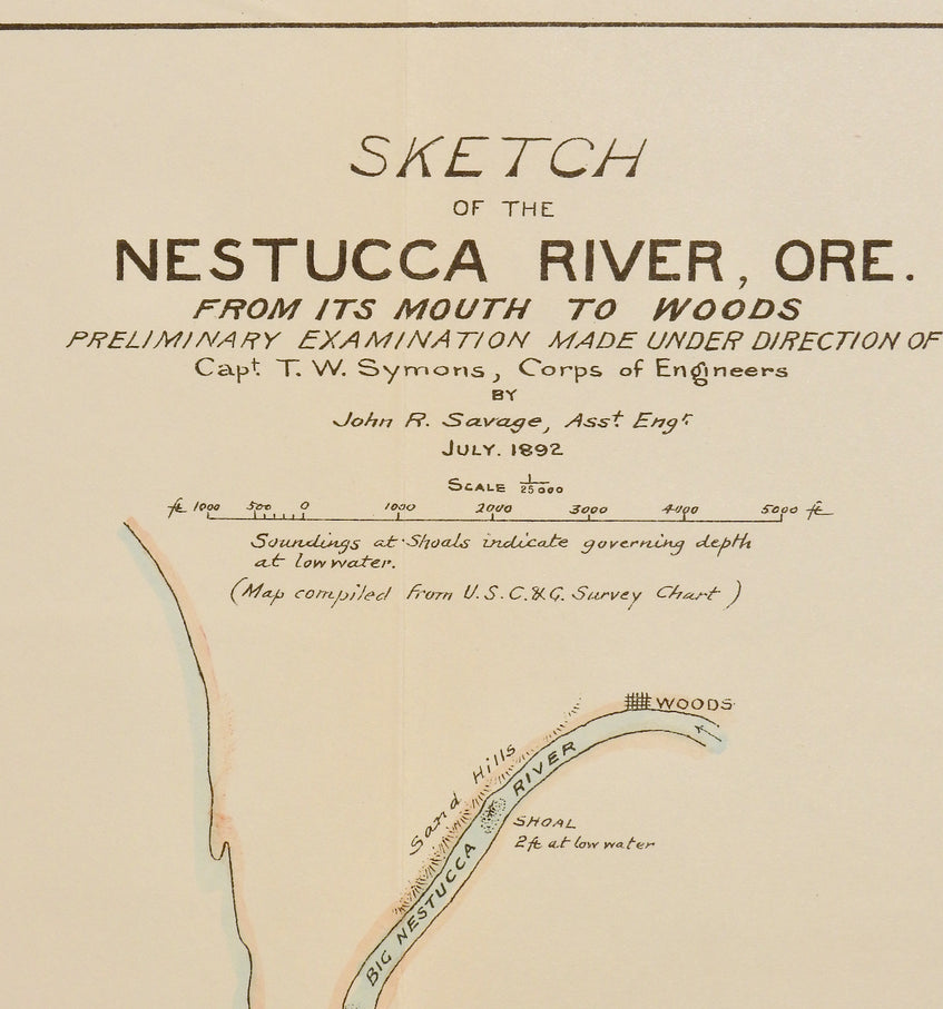 SKETCH OF NESTUCCA RIVER ORE  1892