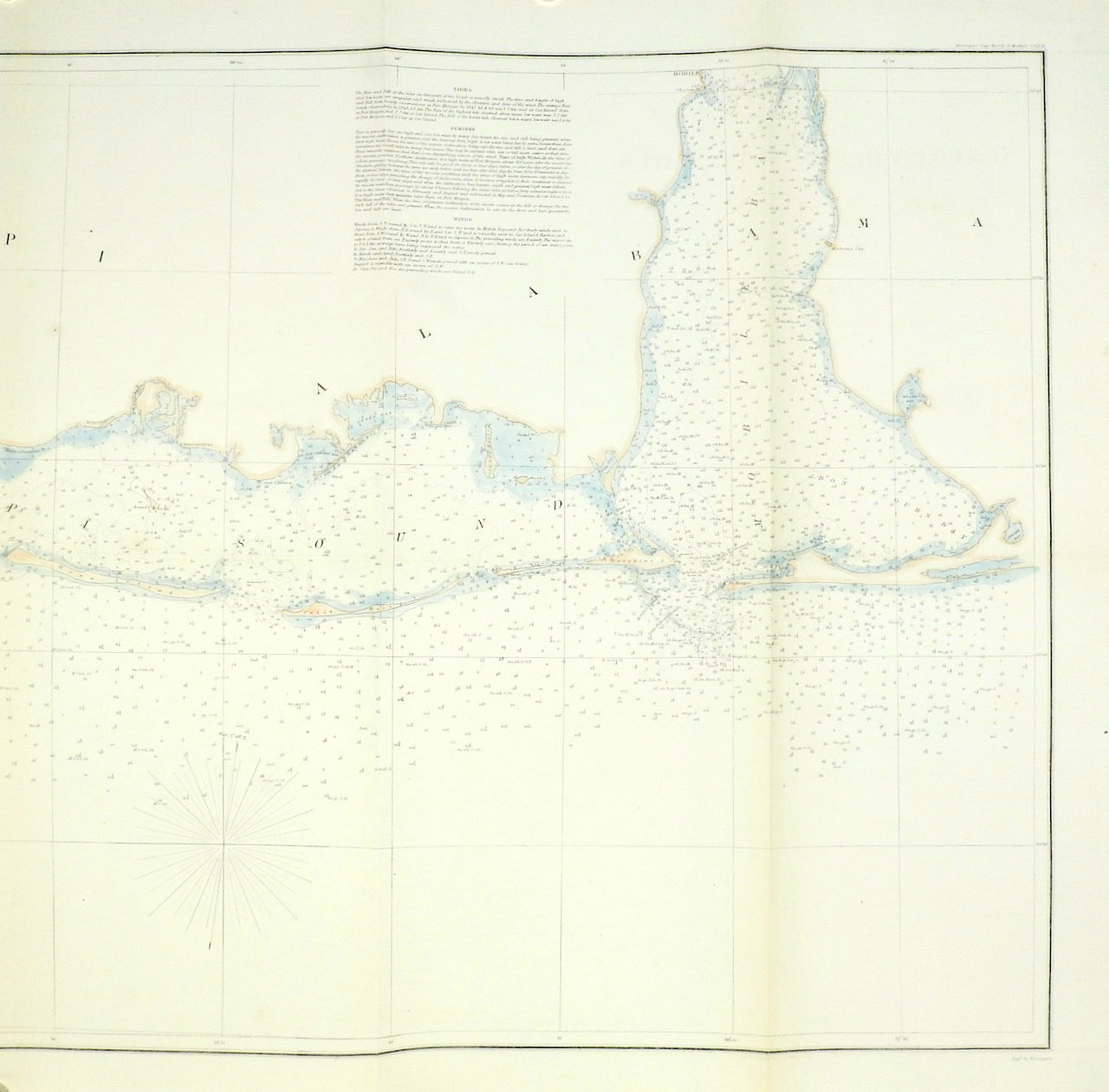 PRELIMINARY CHART NO 26 OF THE SEA COAST OF THE US FROM MOBILE BAY TO LAKE BOGUE LA
