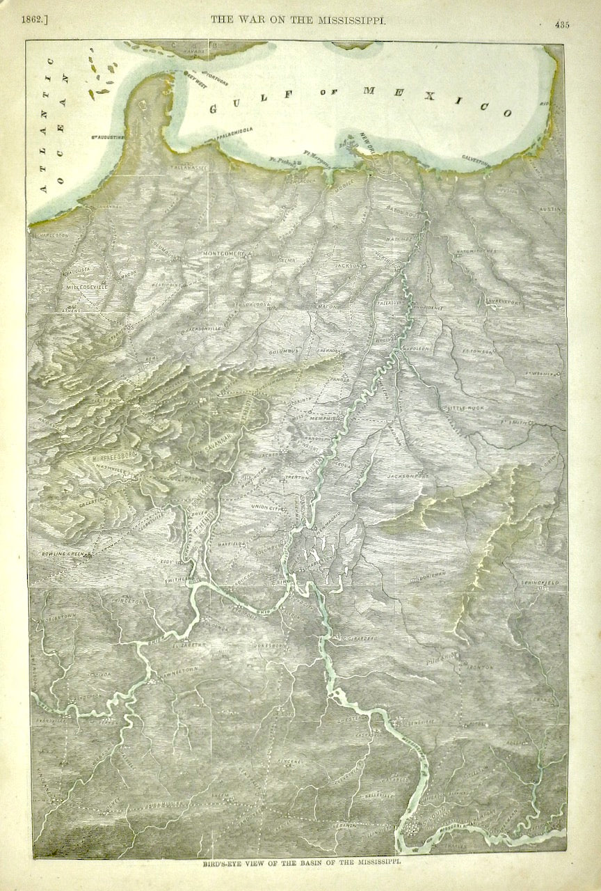BIRDS EYE VIEW OF THE BASIN OF THE MISSISSIPPI 1862