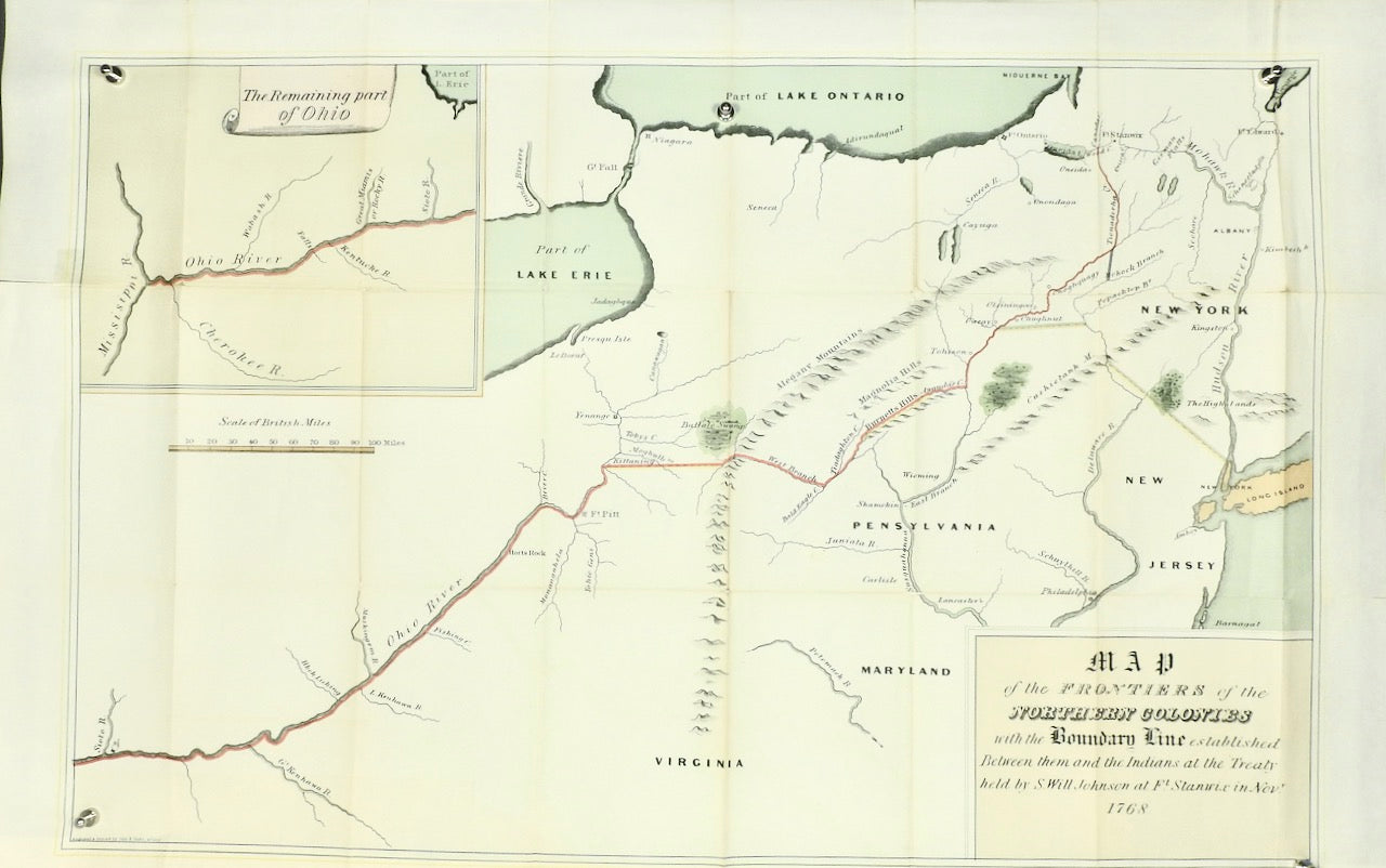 Map of the Frontiers of the Northern Colonies with the Boundary Line established Between them and the Indians at the Treaty held by S. Will Johnson at Ft. Stanwix in Novr. 1768