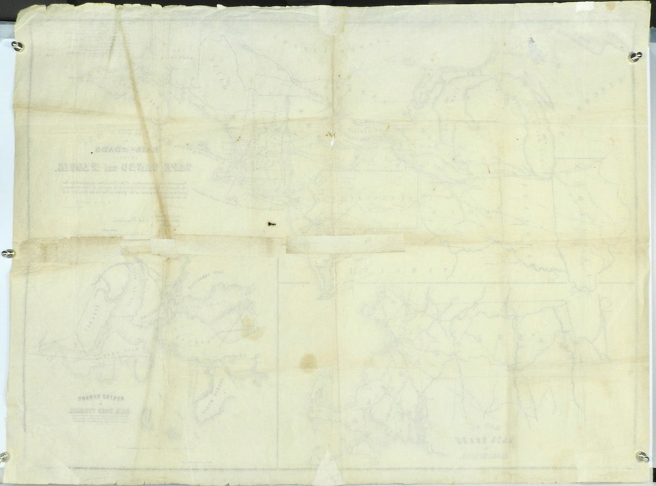 SKELETON MAP OF RAIL-ROADS BETWEEN CAPE CANSO AND ST. LOUIS 1851
