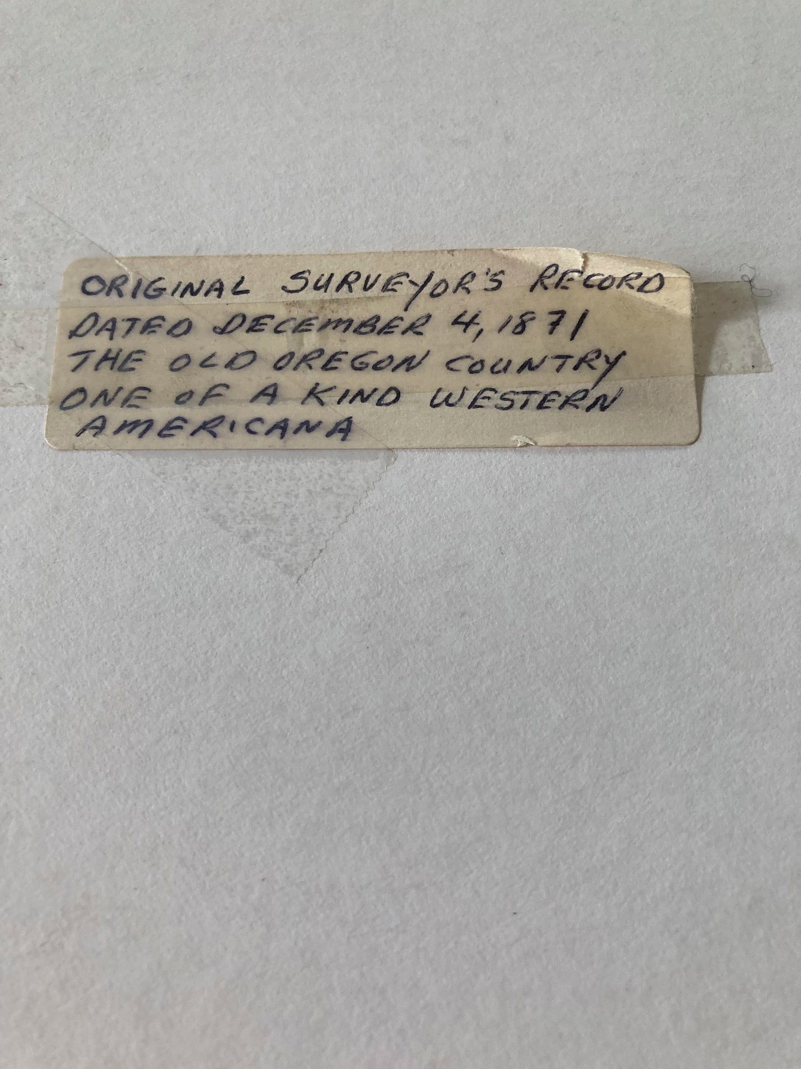 FOSTER, ORIGINAL SURVEYOR'S RECORD 1871