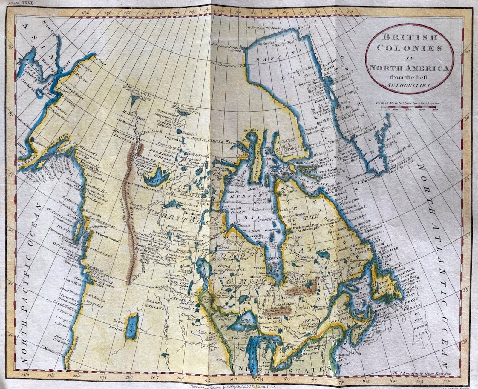 Photo of map of British Colonies in North America