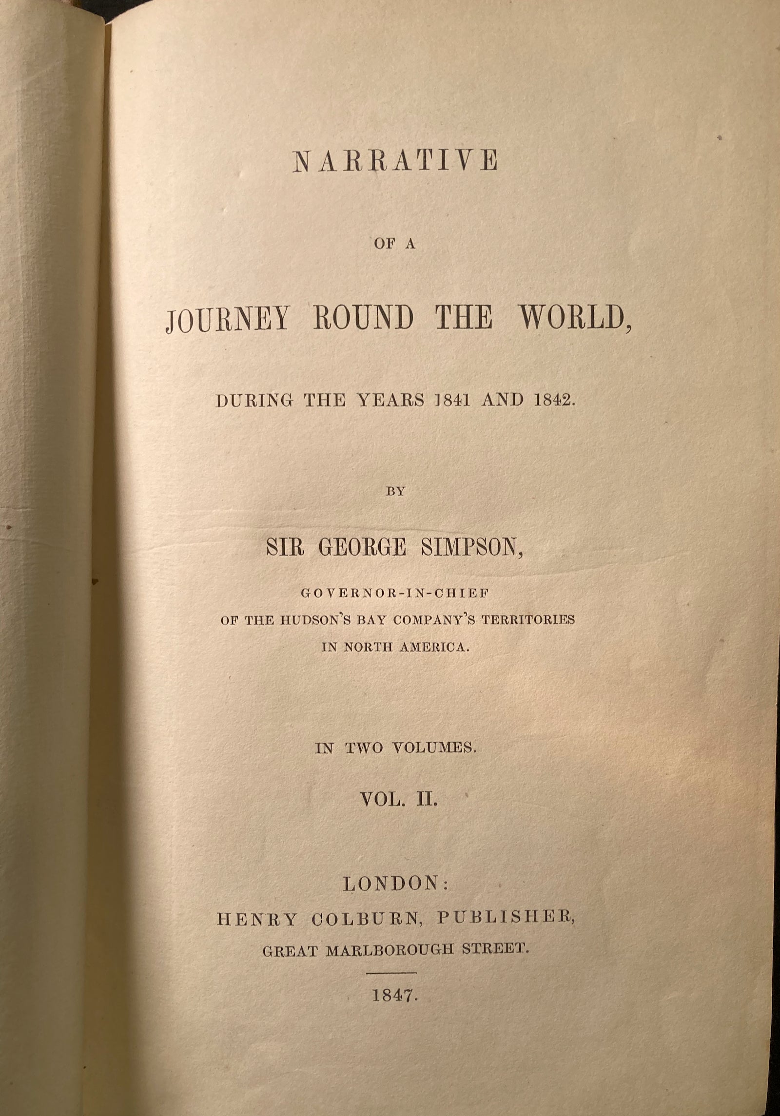 Narrative of a journey round the World, SIMPSON, Sir George. 1847