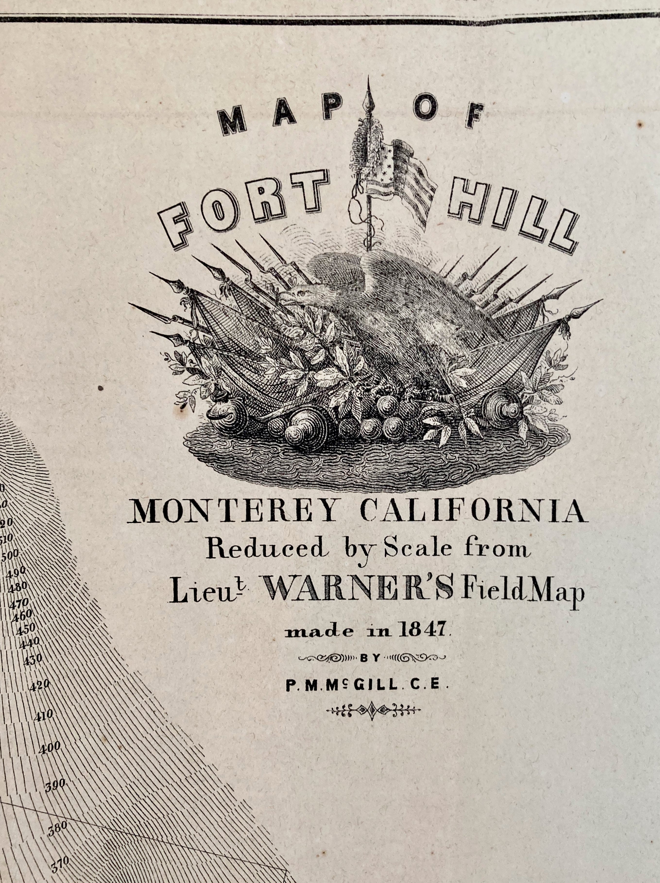 Map Of Fort Hill Monterey California 1847