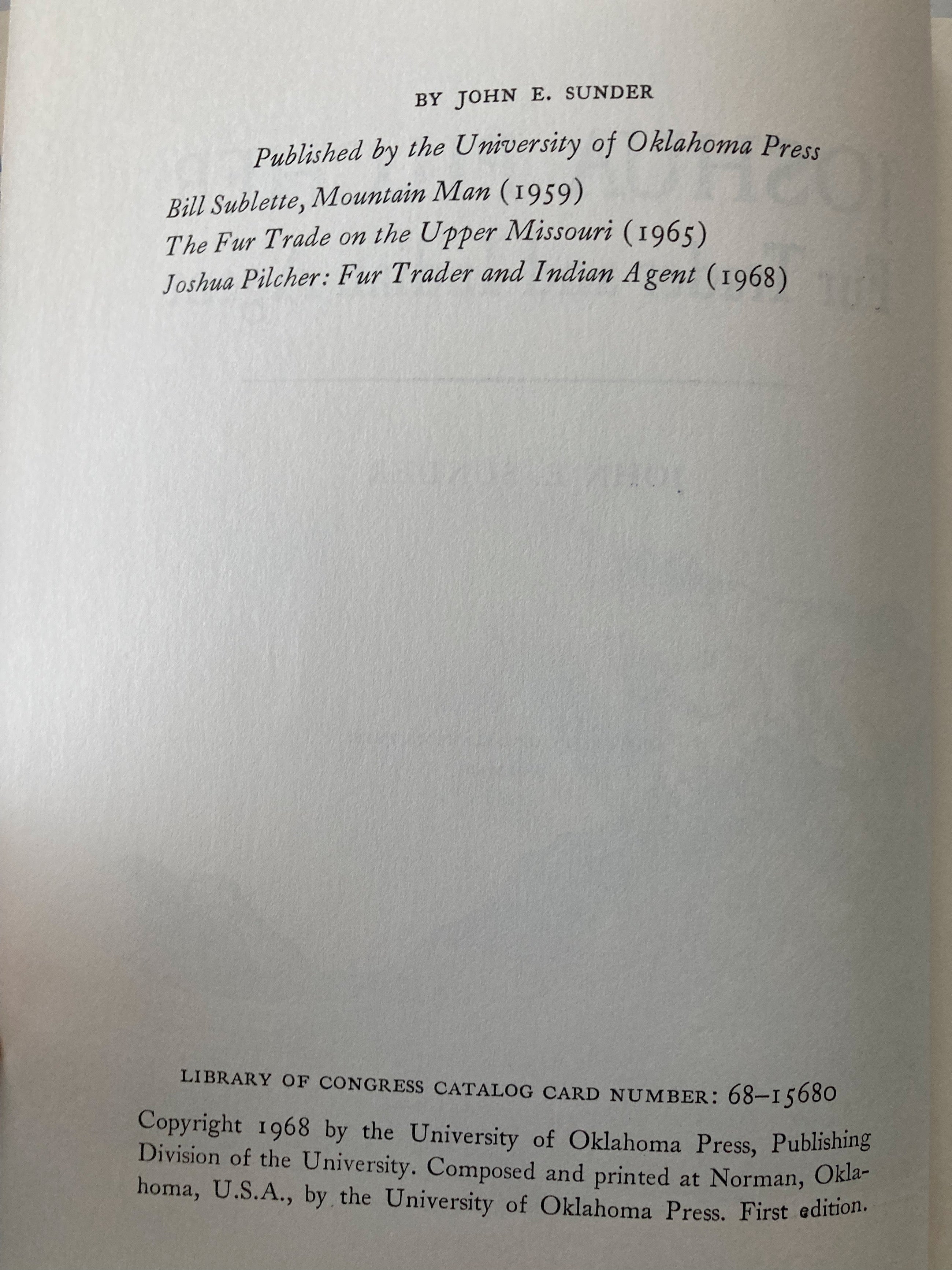 Joshua Pilcher, fur trader and Indian agent 1968