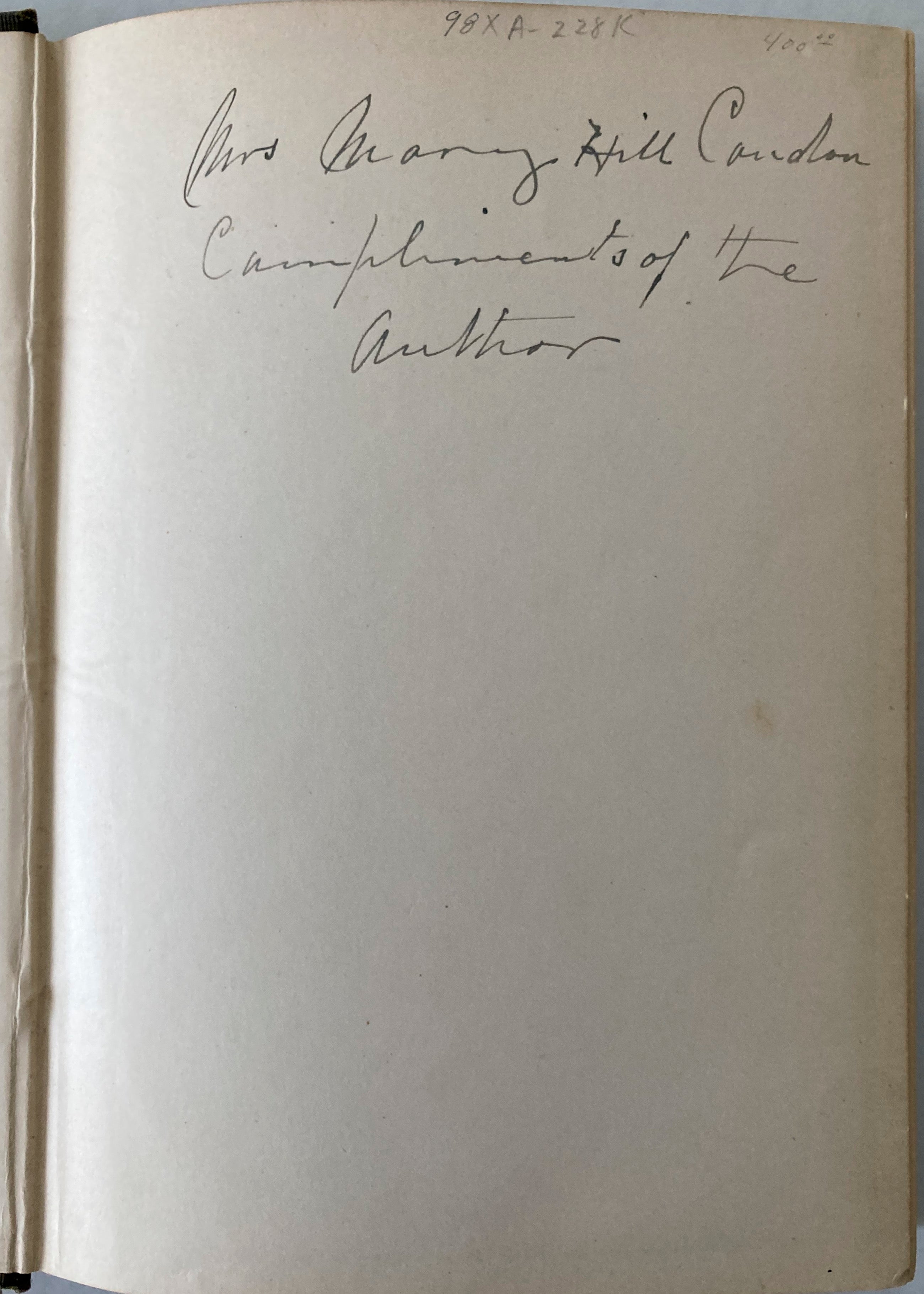 REMINISCENCES OF EASTERN OREGON 1903 INSCRIBED