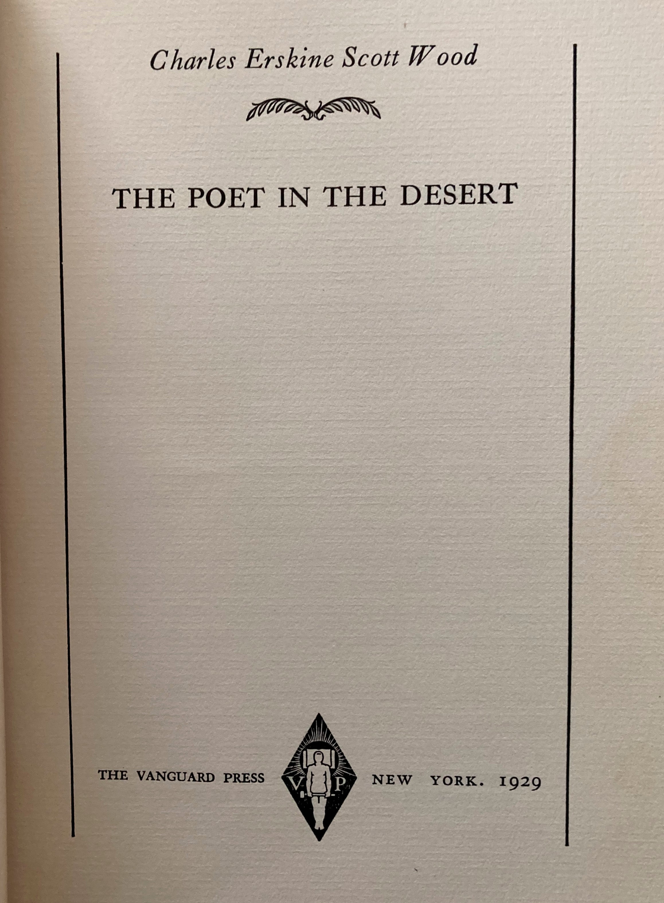 The Poet in the Desert 1929 C. E. S. Wood
