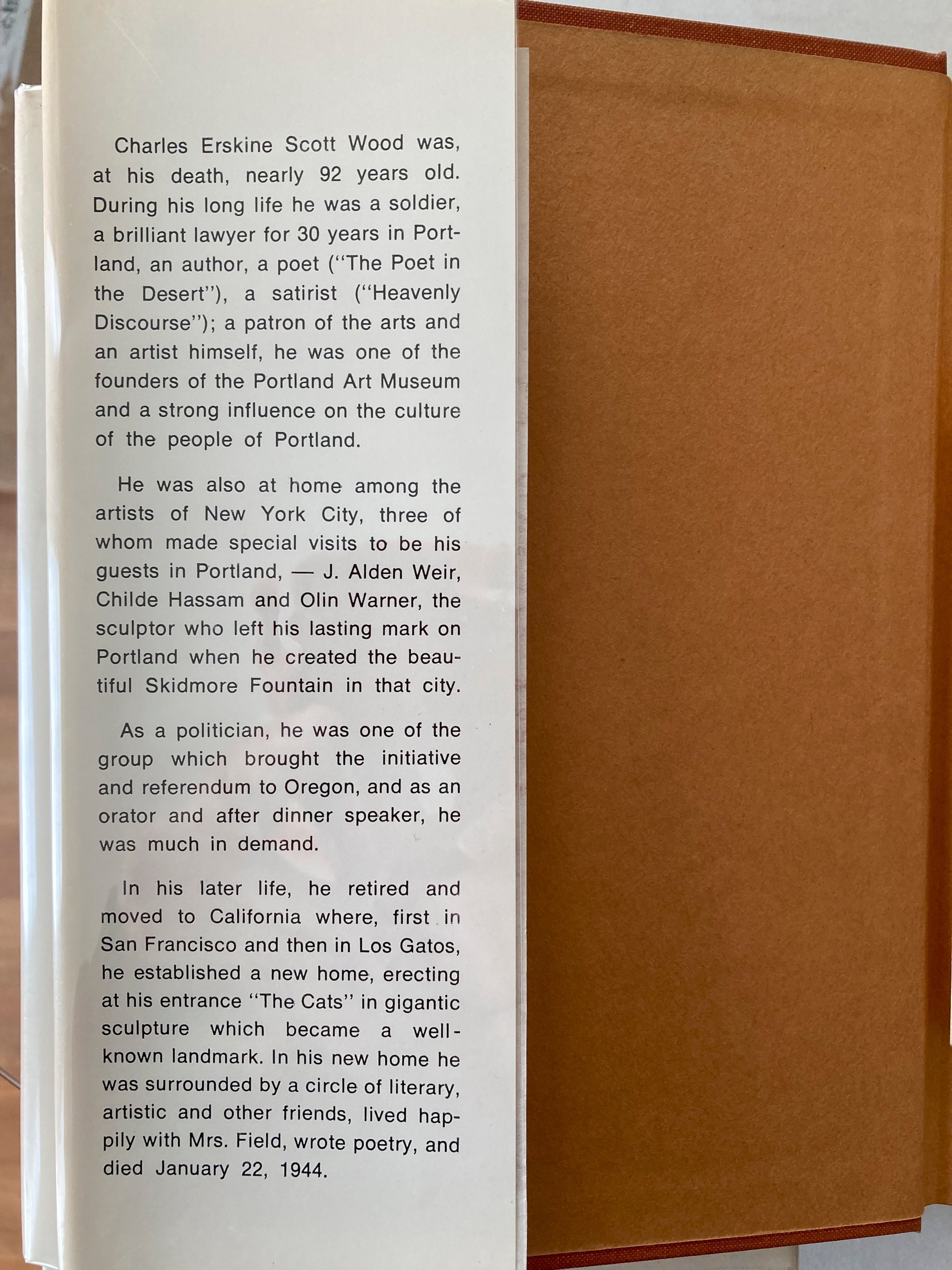 Life of Charles Erskine Scott Wood Signed Limited Edition VG