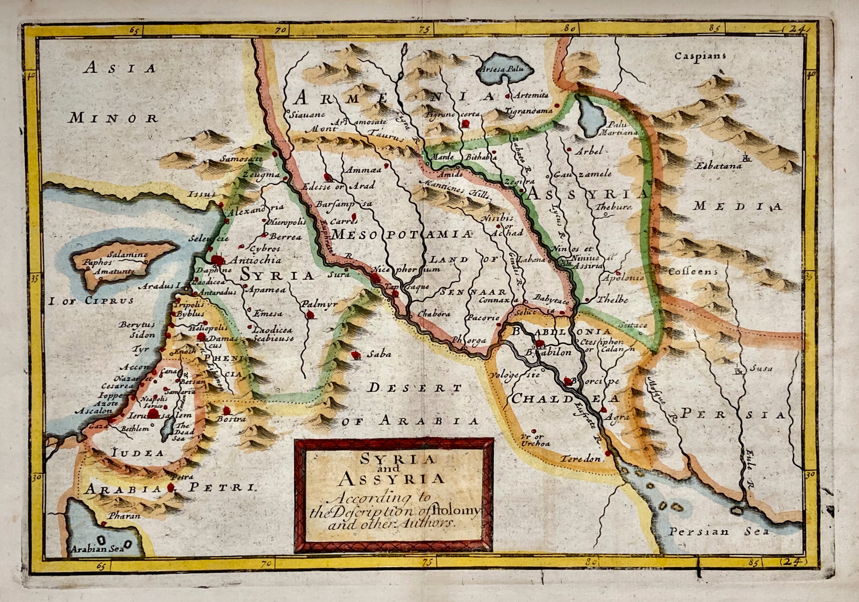 Photo of Map of Syria and Assyria according to Claudius Ptolemy and other authors Moll 1717
