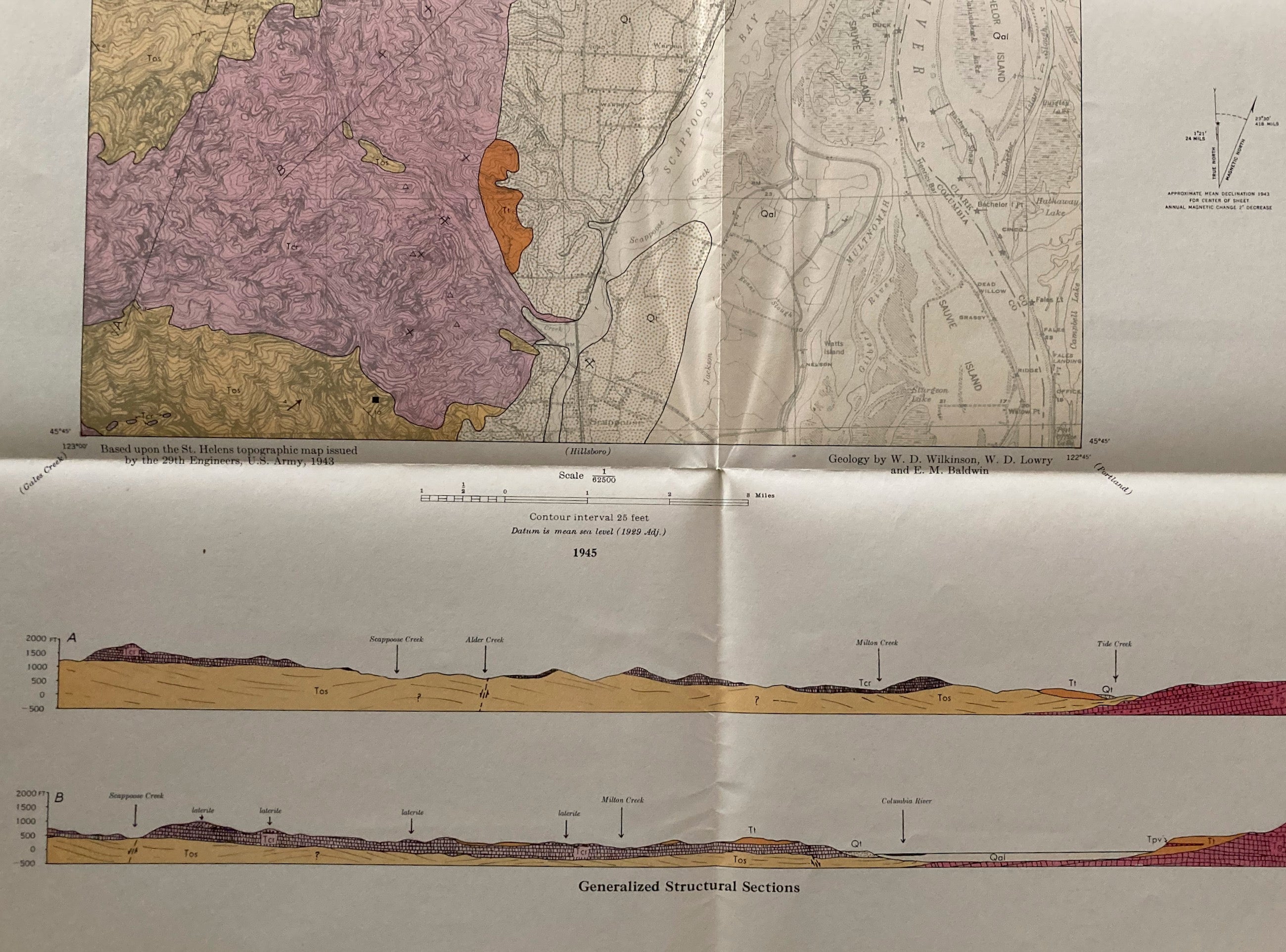 Geology of the St. Helens Quadrangle, Oregon 1946