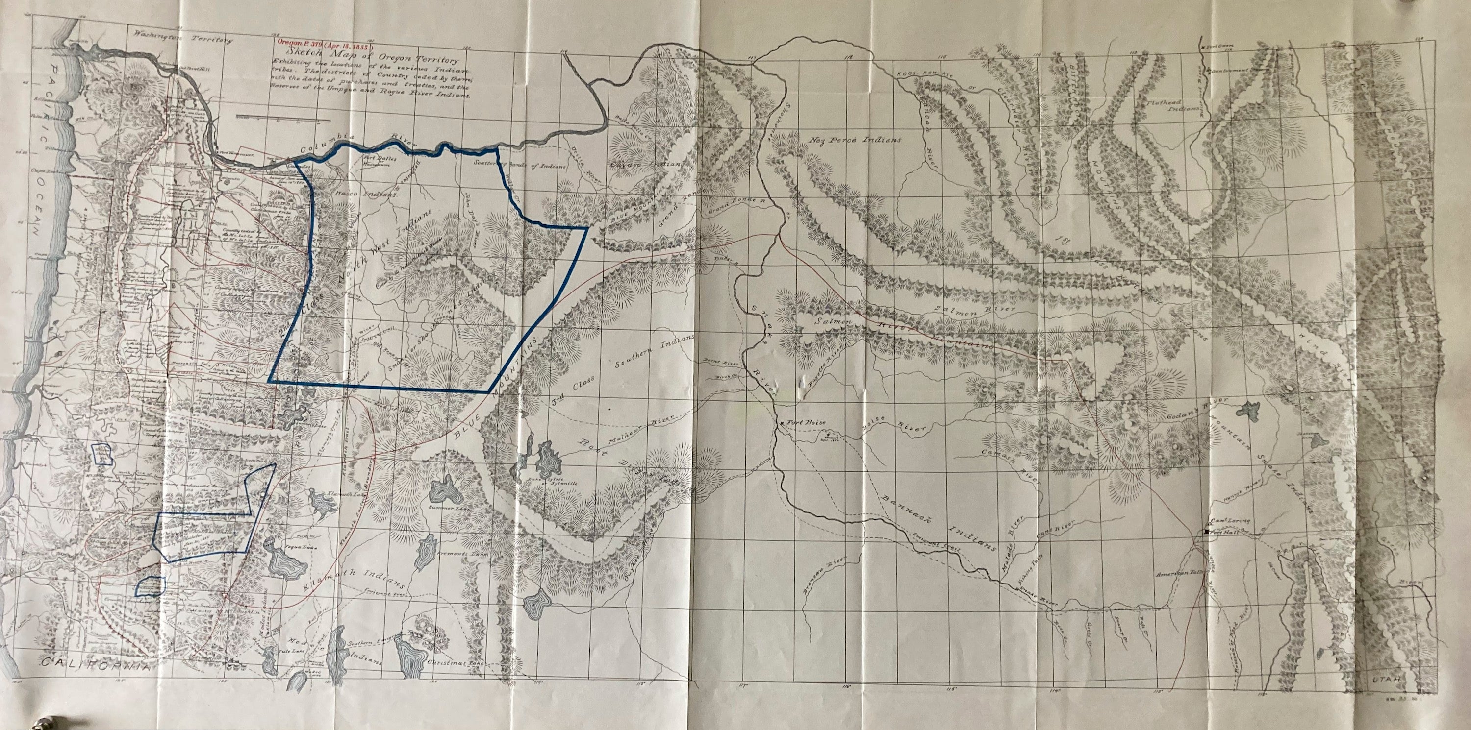 Sketch Map of Oregon Territory 1855