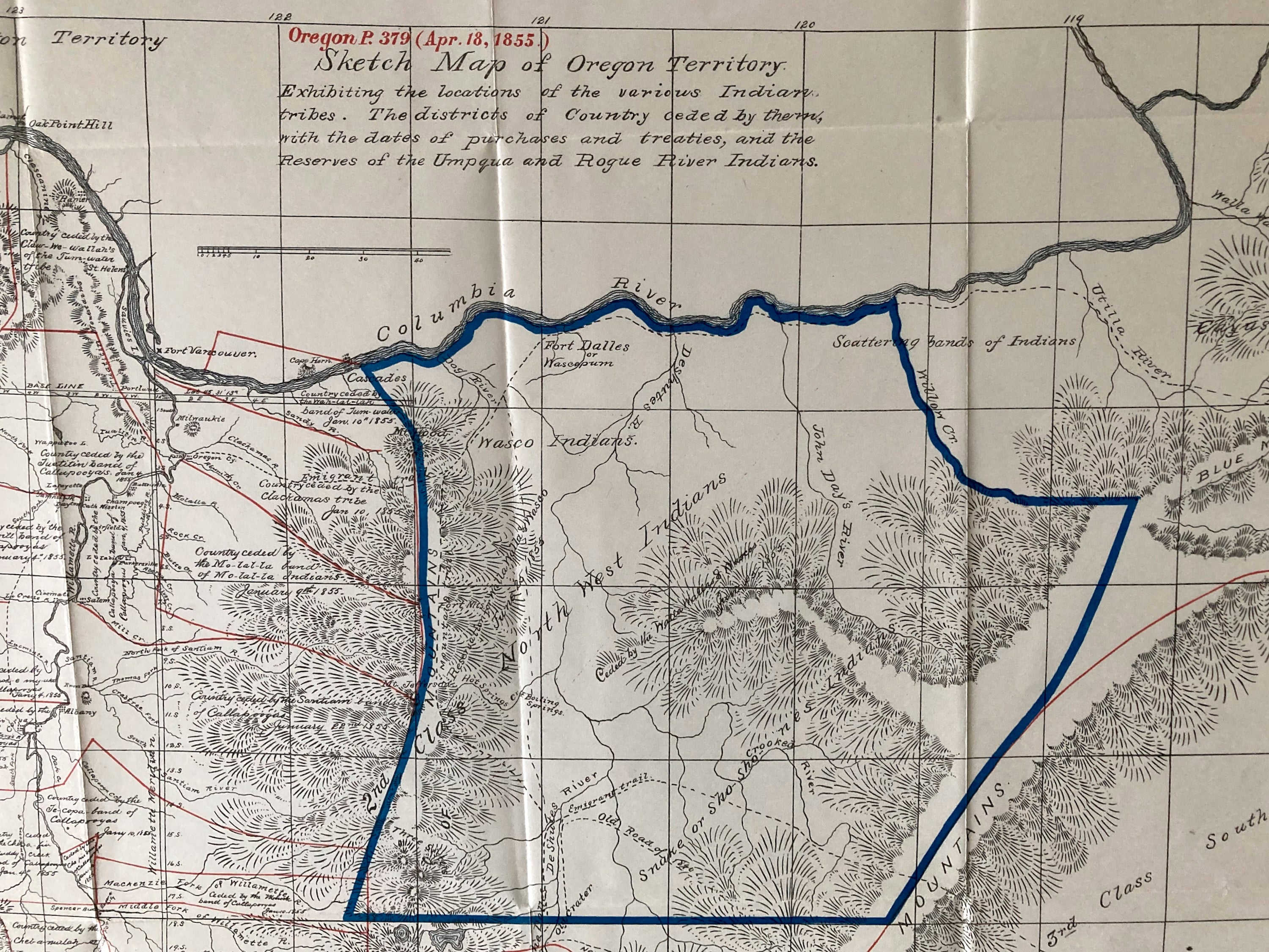 Sketch Map of Oregon Territory 1855