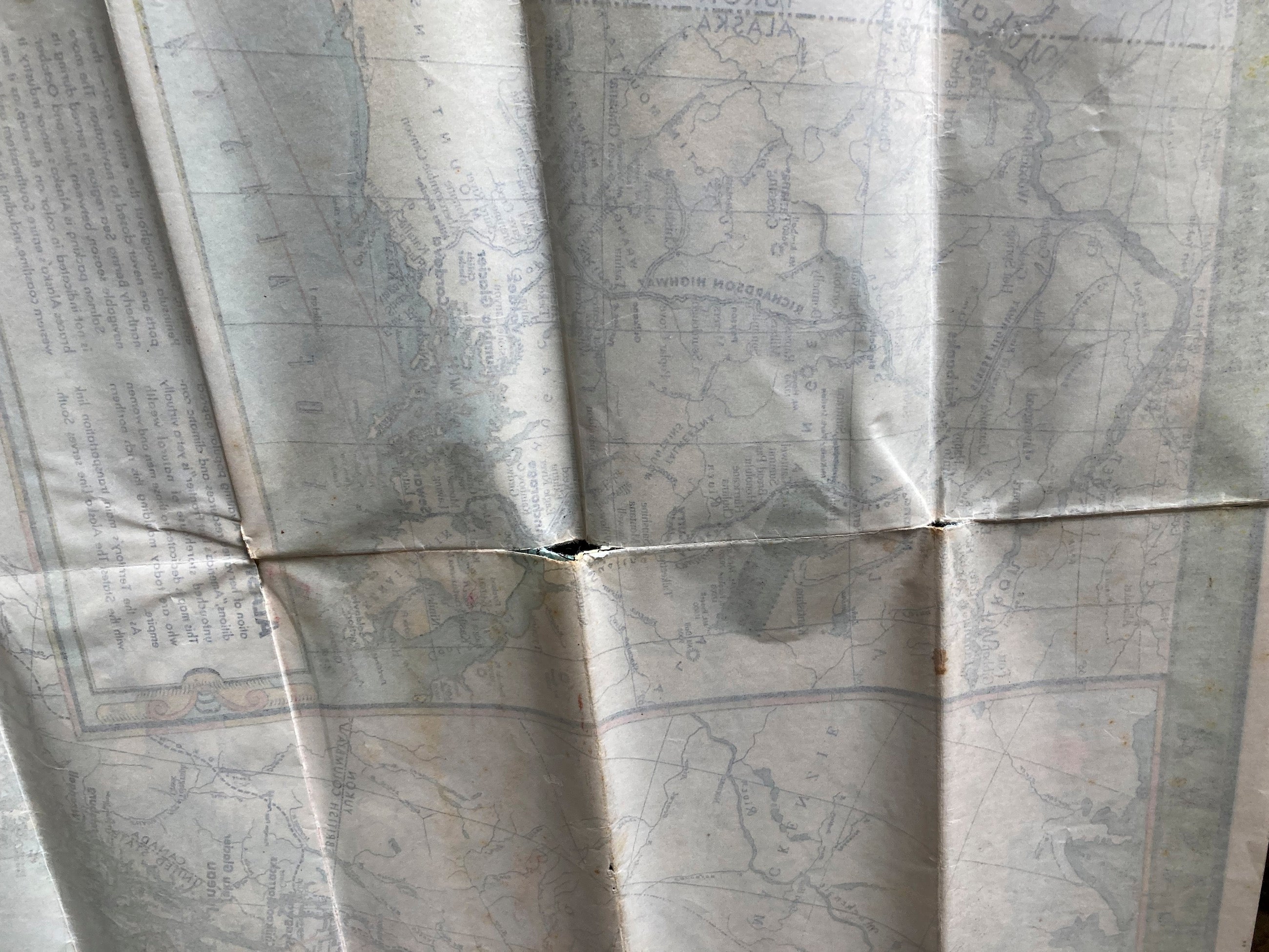 Territory Of Alaska: Alaska Steamship Line Map 1936