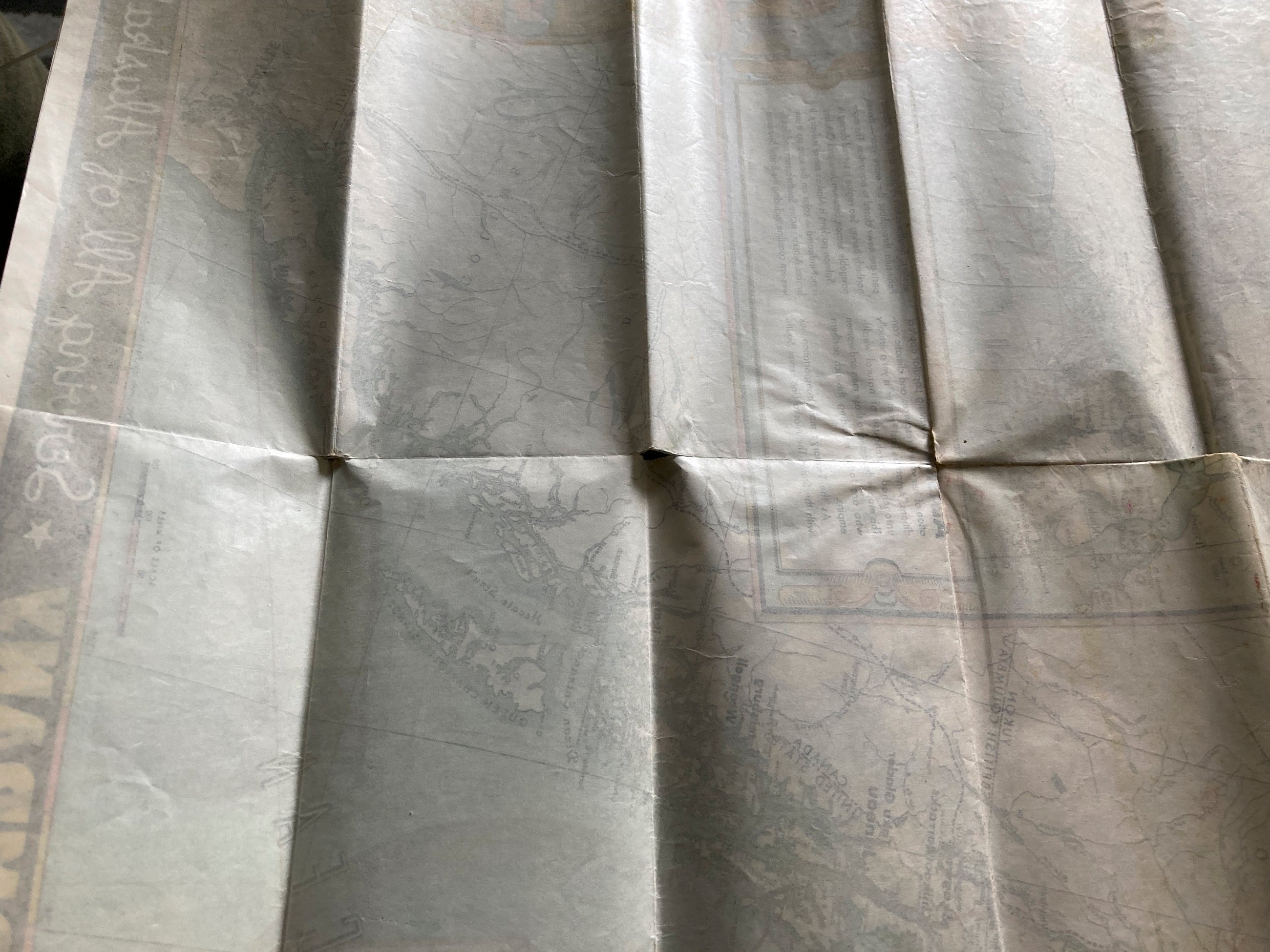 Territory Of Alaska: Alaska Steamship Line Map 1936