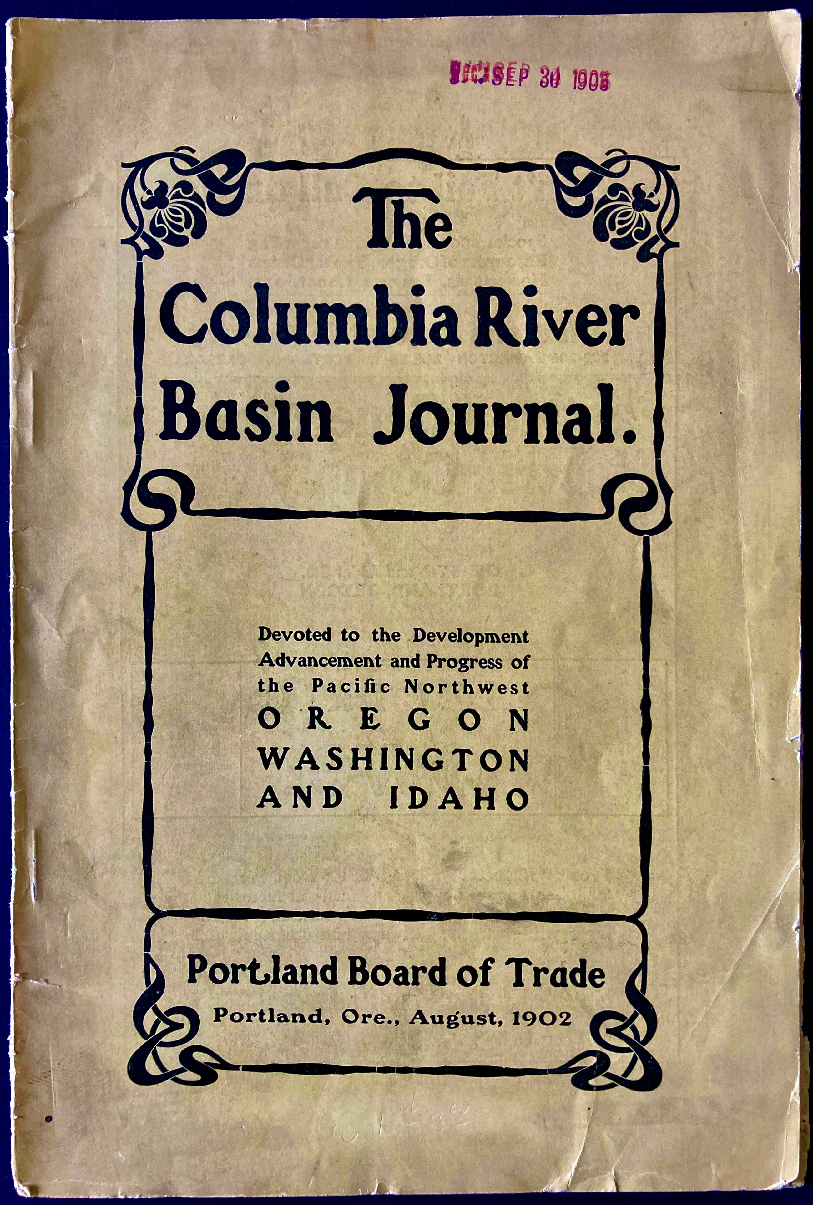 Photo of booklet: The Columbia River Basin Journal 1902