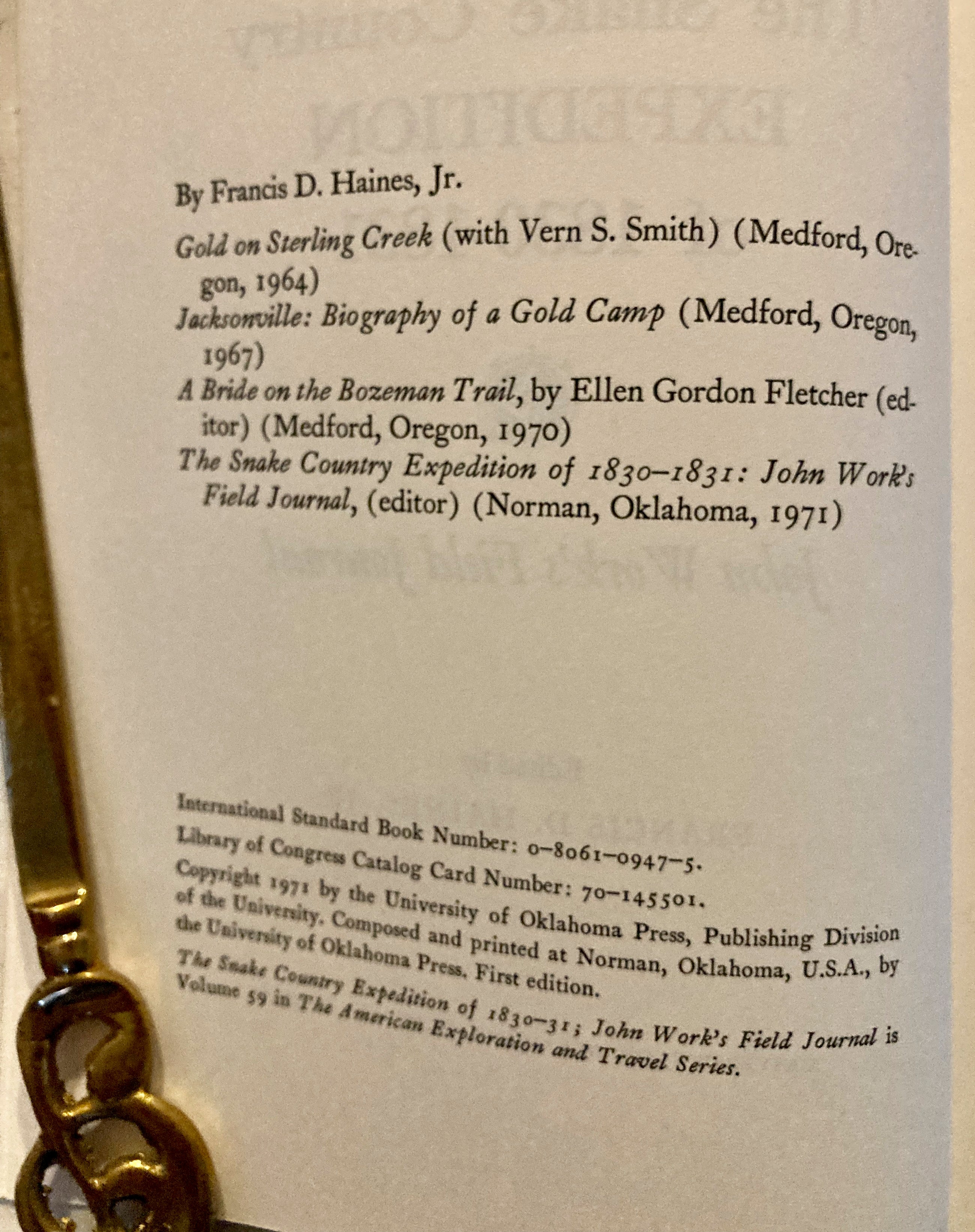 The Snake Country Expedition of 1830-1831