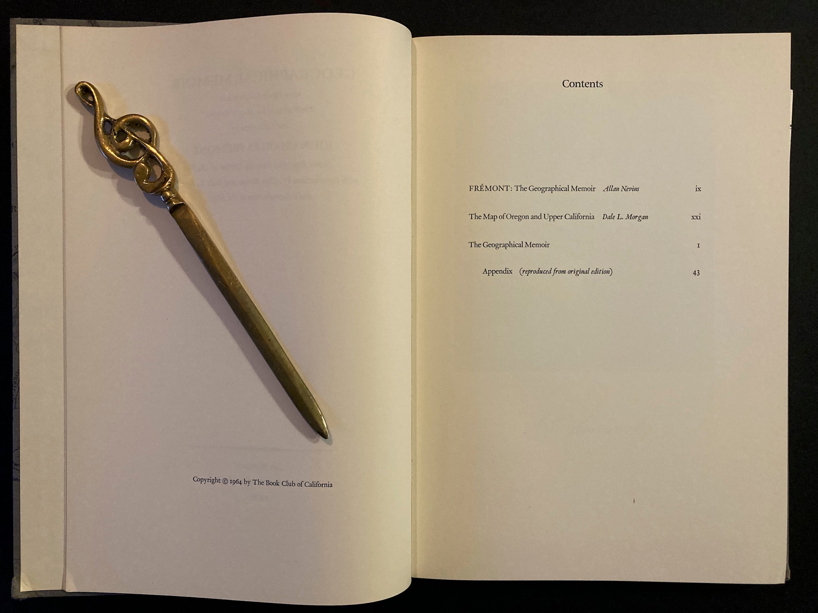 Geographical Memoir Upon Upper California in Illustration of His Map of Oregon and California By John Charles Fremont