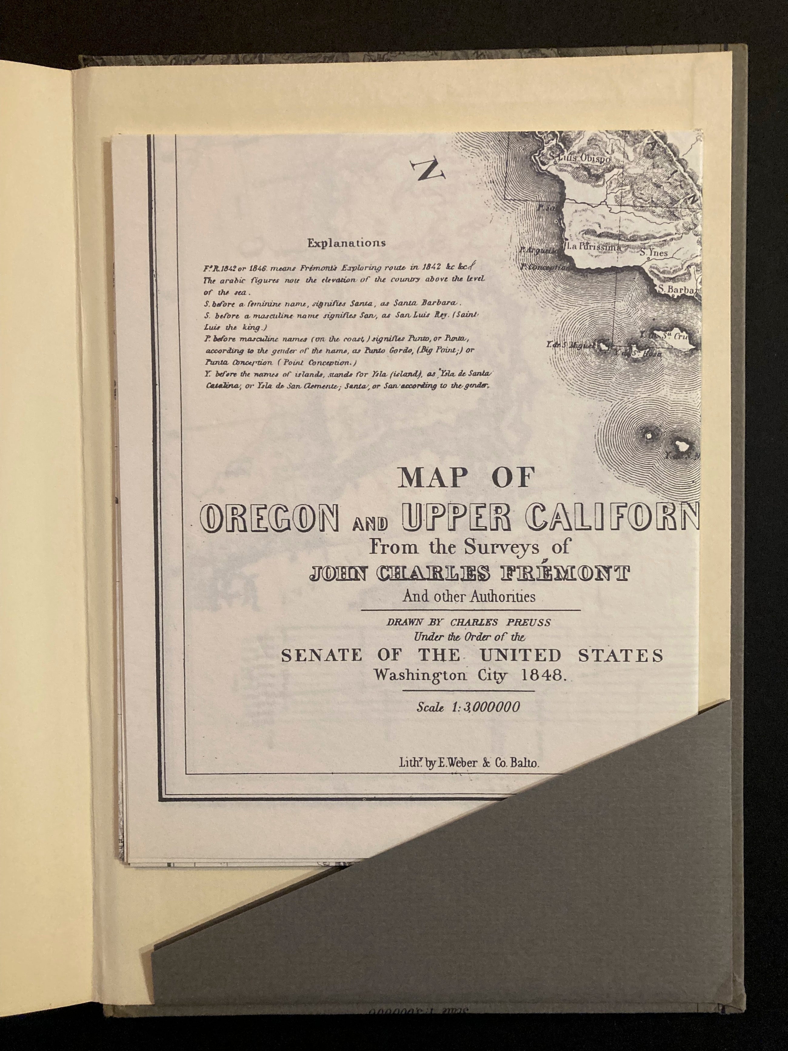 Geographical Memoir Upon Upper California in Illustration of His Map of Oregon and California By John Charles Fremont