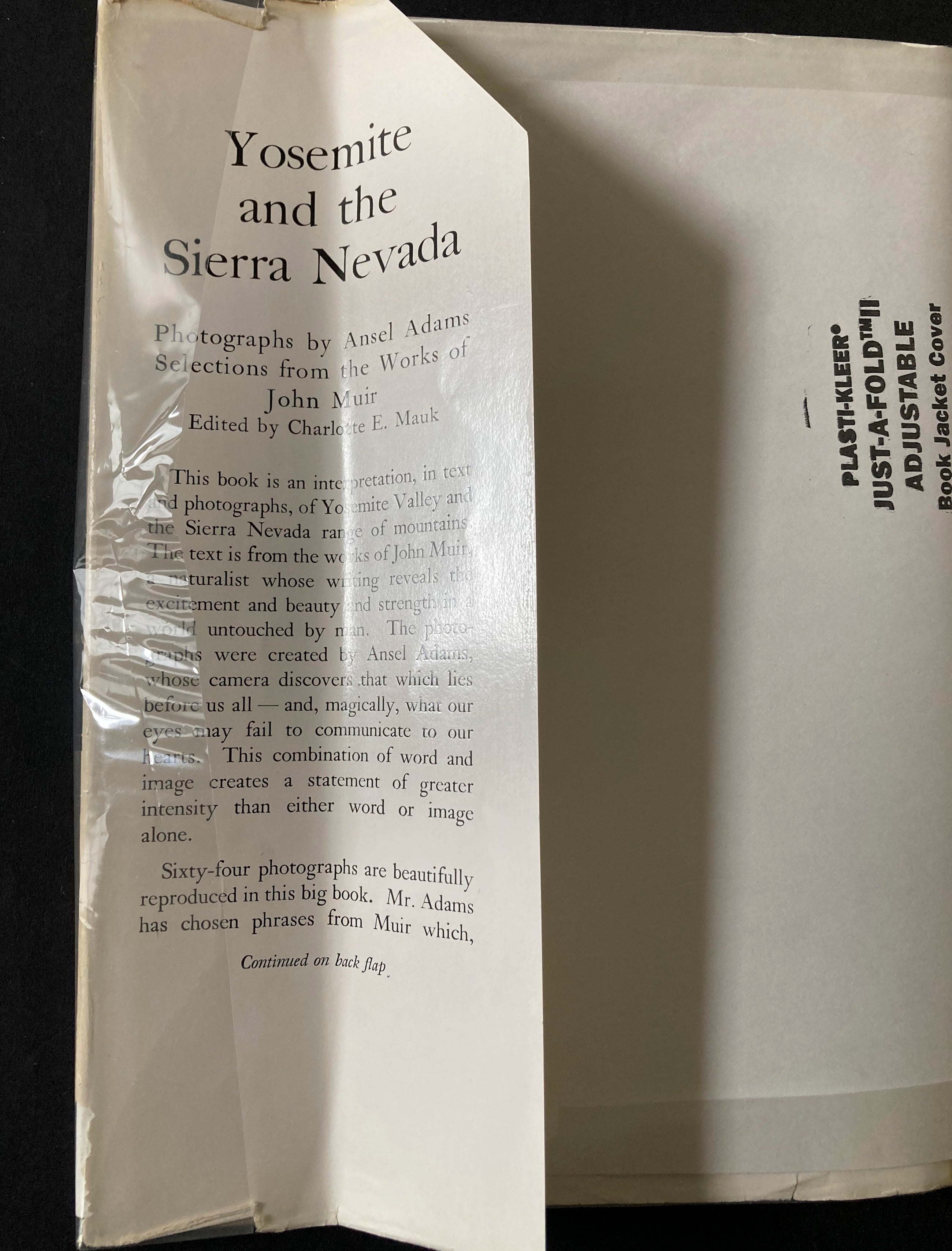 YOSEMITE AND THE SIERRA NEVADA ANSEL ADAMS, JOHN MUIR 1948