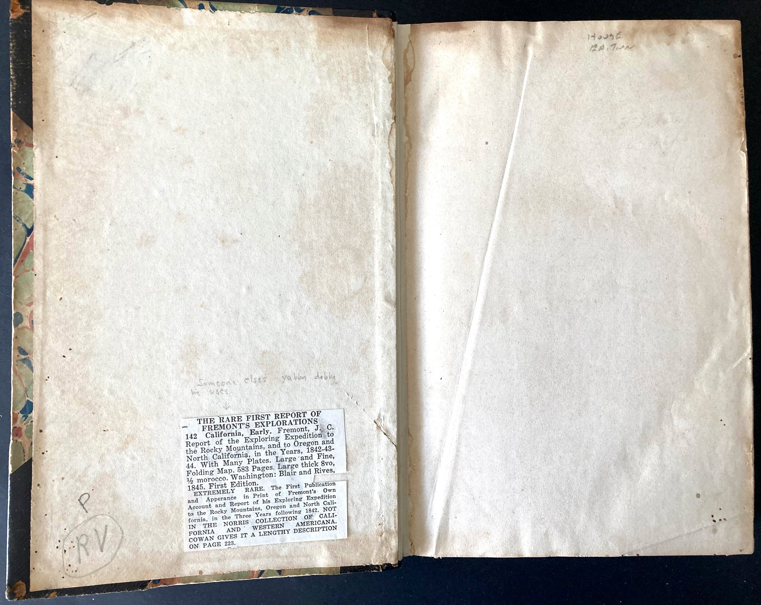 Report of the Exploring Expedition to The Rocky Mountains in the year 1842 and to Oregon and North California in the Years 1843-'44