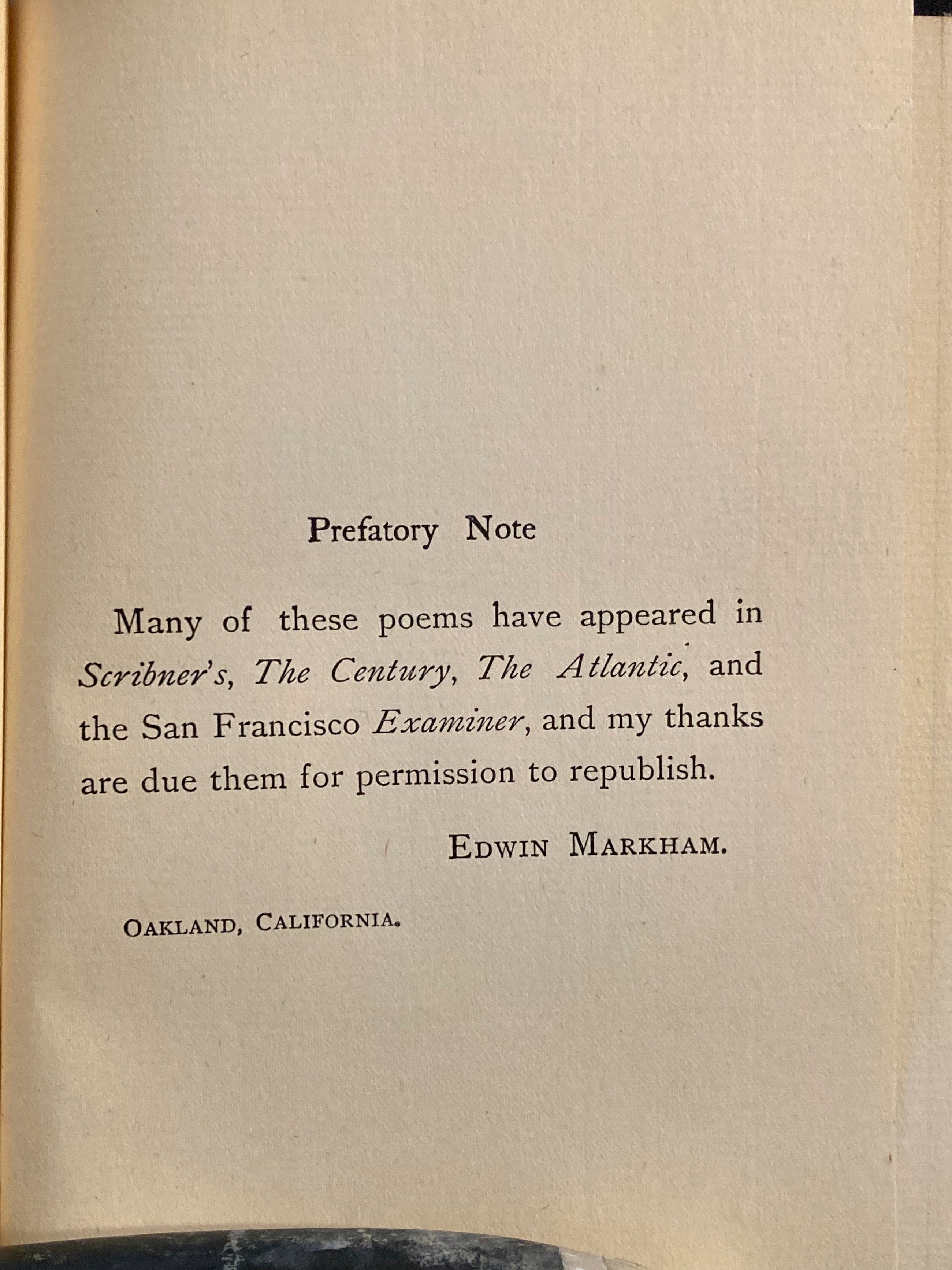 THE MAN WITH THE HOE  Markham, Edwin 1899