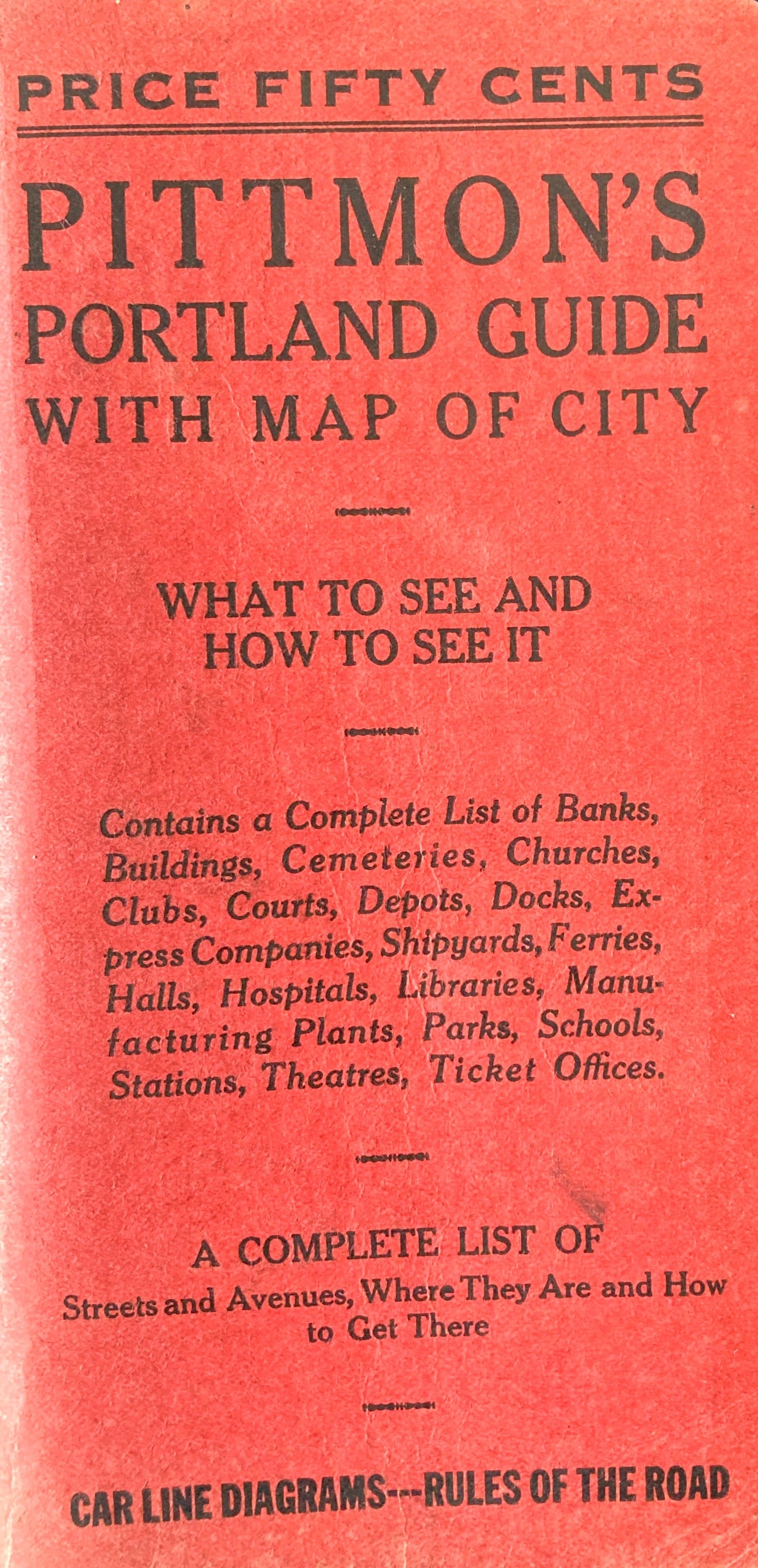 Photo of Pittmon's Pittmon's Portland Guide With Map of City 1918