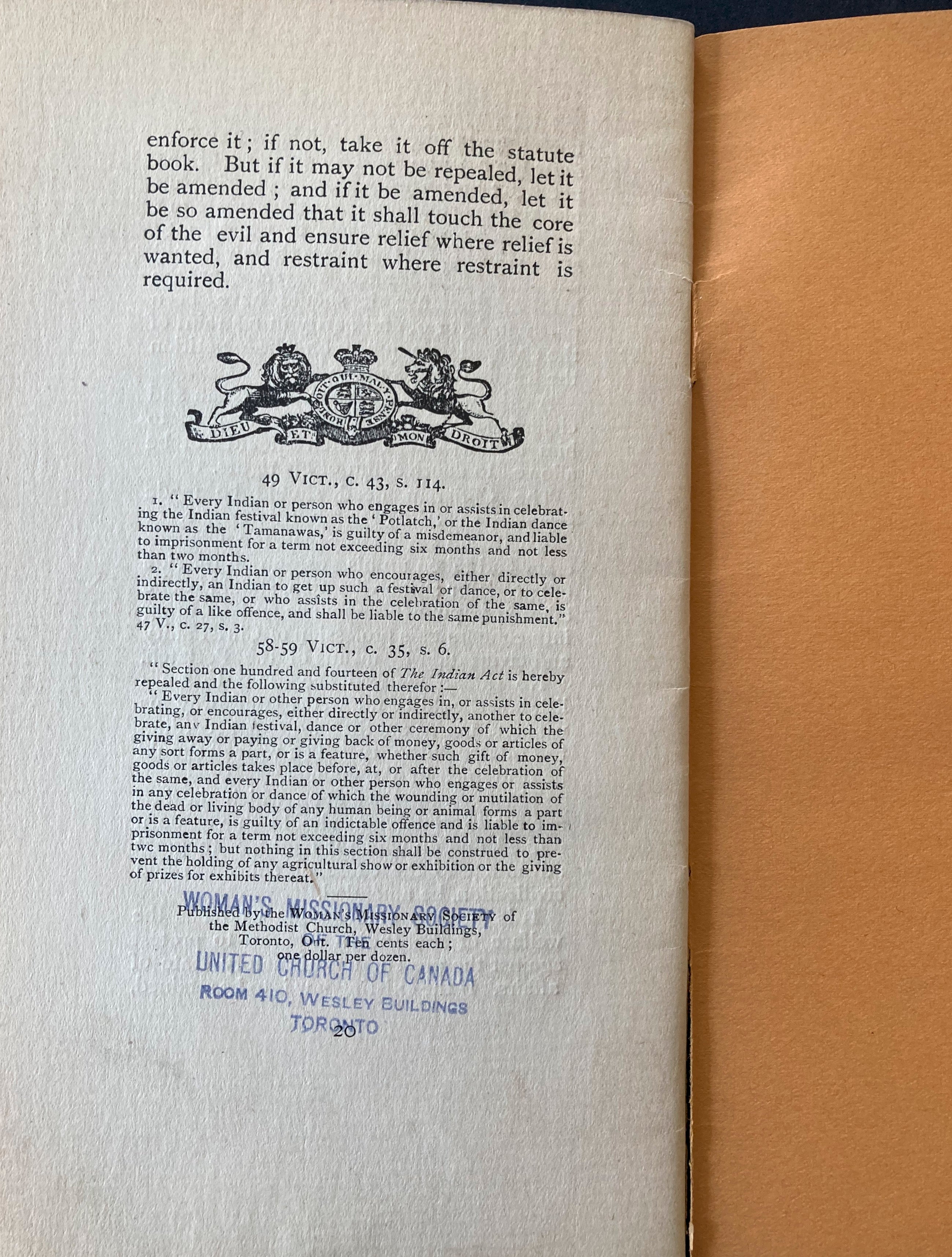 The Indian Potlatch Substance of a Paper Read Before C.M.S. Annual Conference at Metlakatla, B.C., 1899