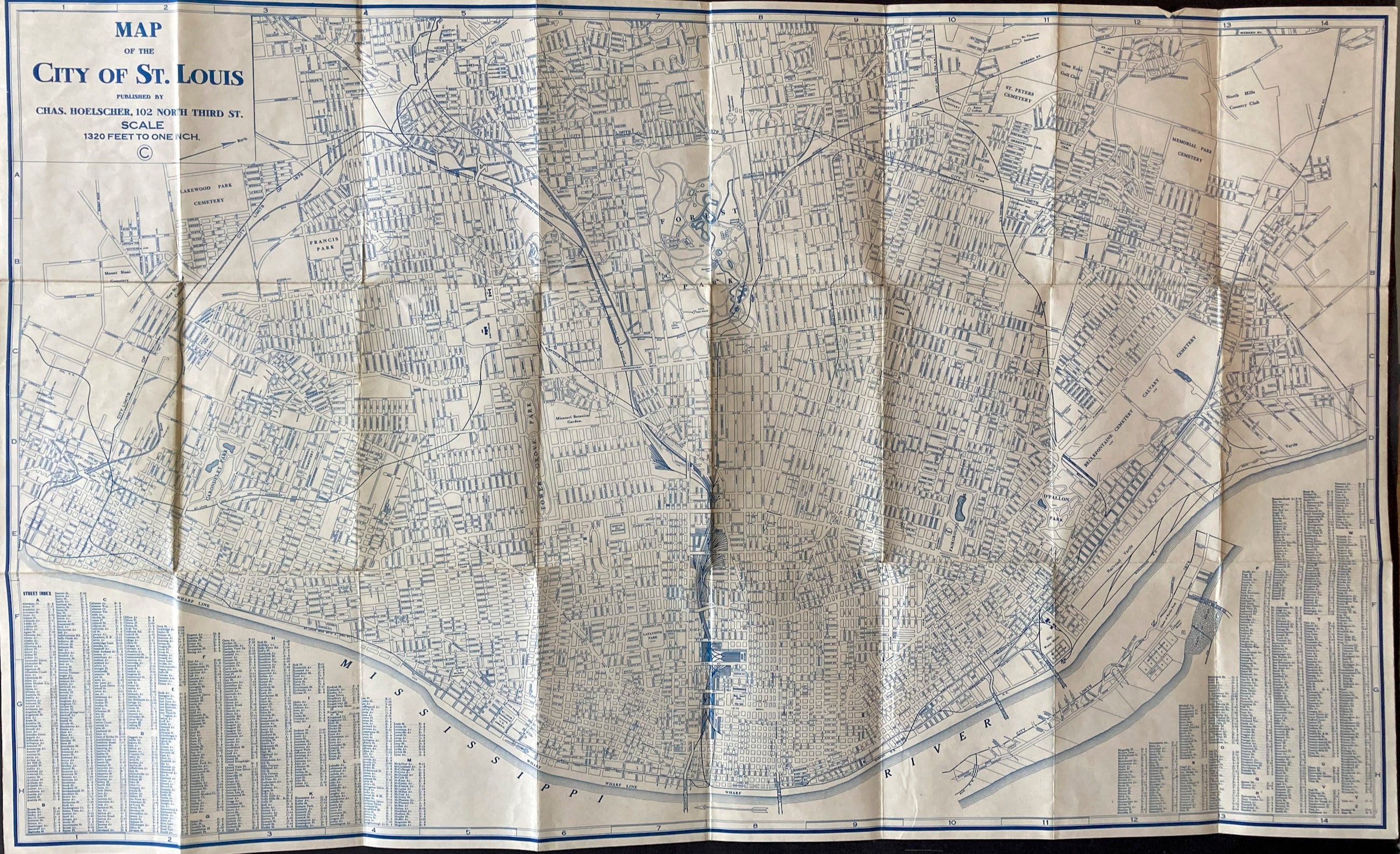 Early 1900 HOELSCHER's St Louis Tourist Map