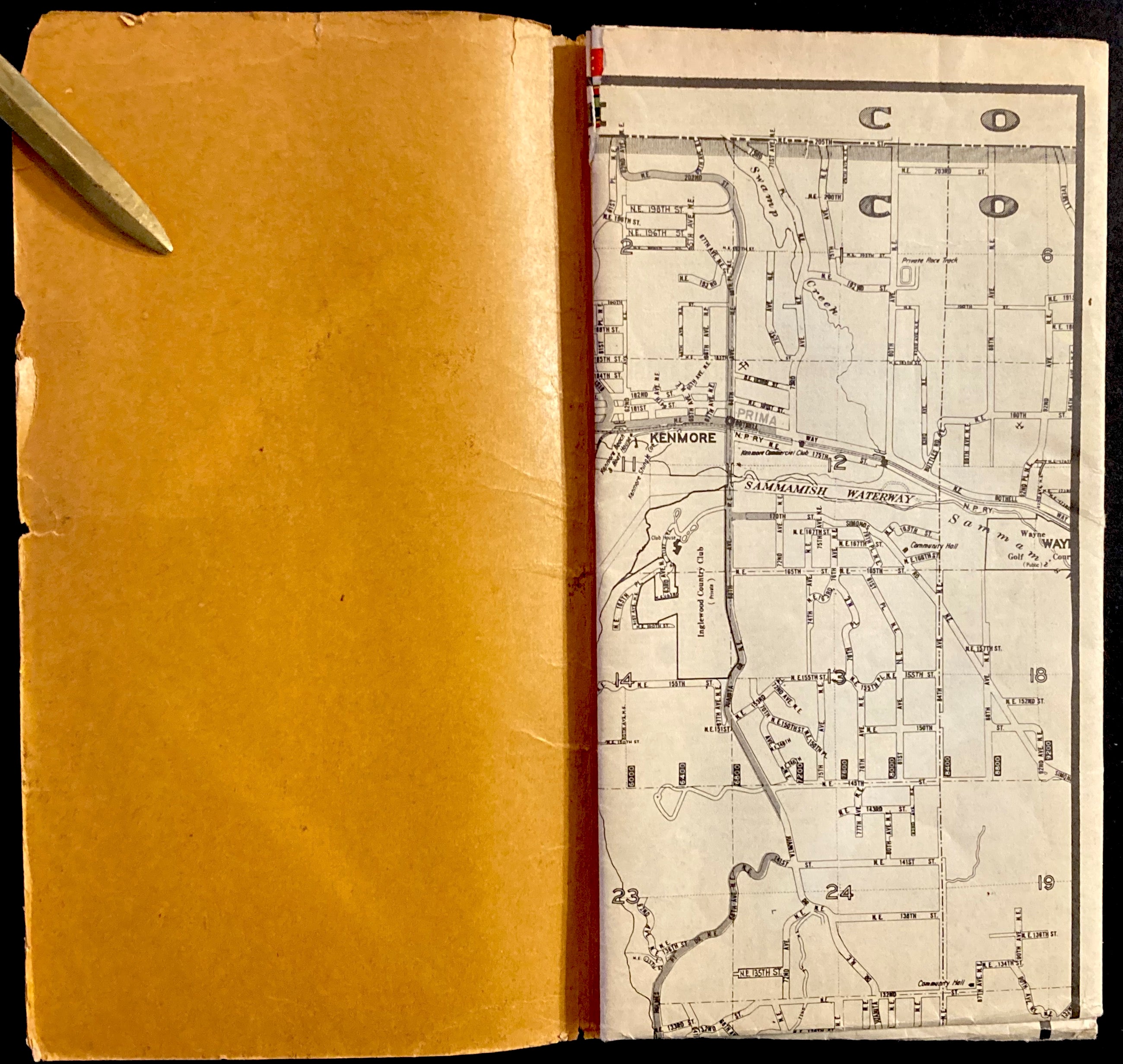 Kroll Seattle Tourist Guide and Map Vintage