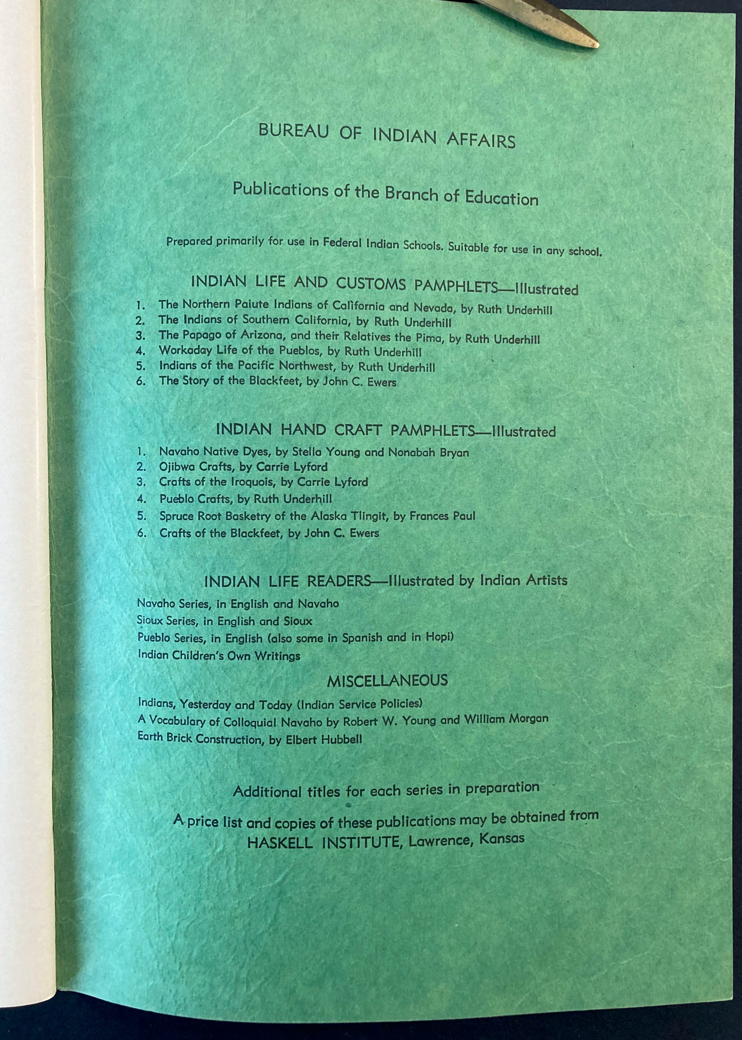 The Story of The Blackfeet Ewers 1952