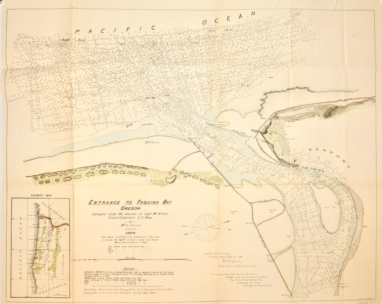 photo of a mao of the Entrance t Yaquina Bay Map