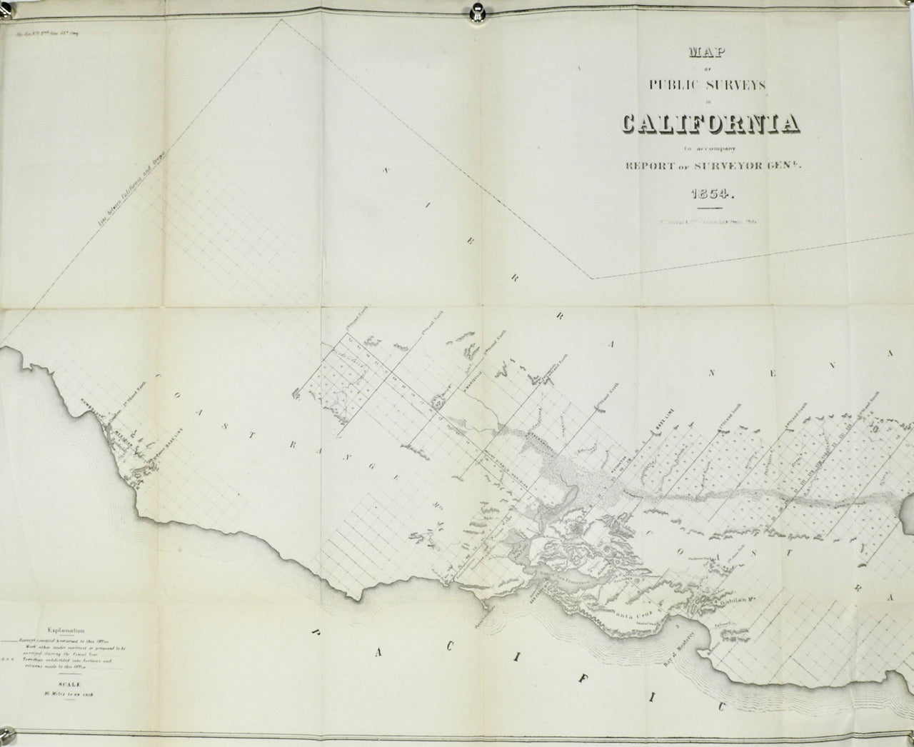 MAP OF PUBLIC SURVEYS IN CALIFORNIA 1854