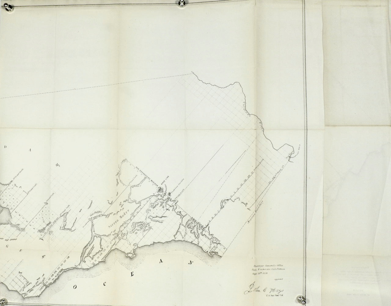 MAP OF PUBLIC SURVEYS IN CALIFORNIA 1854