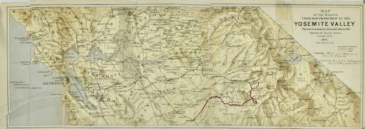 Map of the Routes from San Francisco to the Yosemite Valley 1872