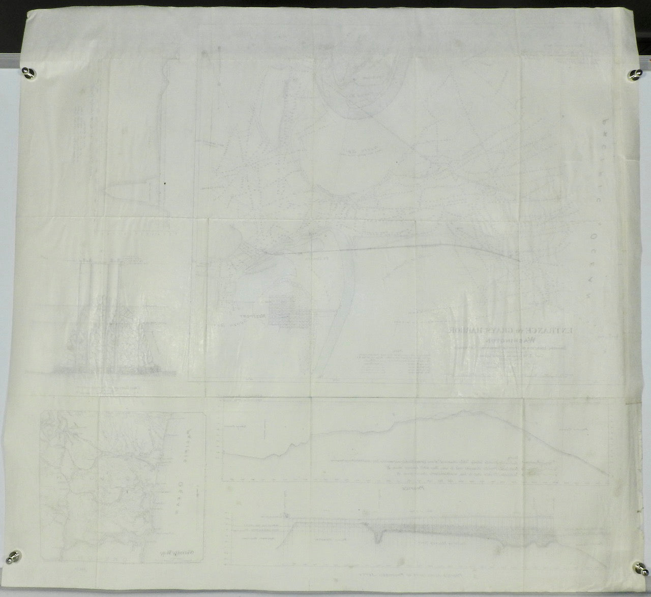 ENTRANCE TO GRAYS HARBOR WASHINGTON SHOWING LOCATION OF JETTY FOR IMPROVING ENTRANCE 1895