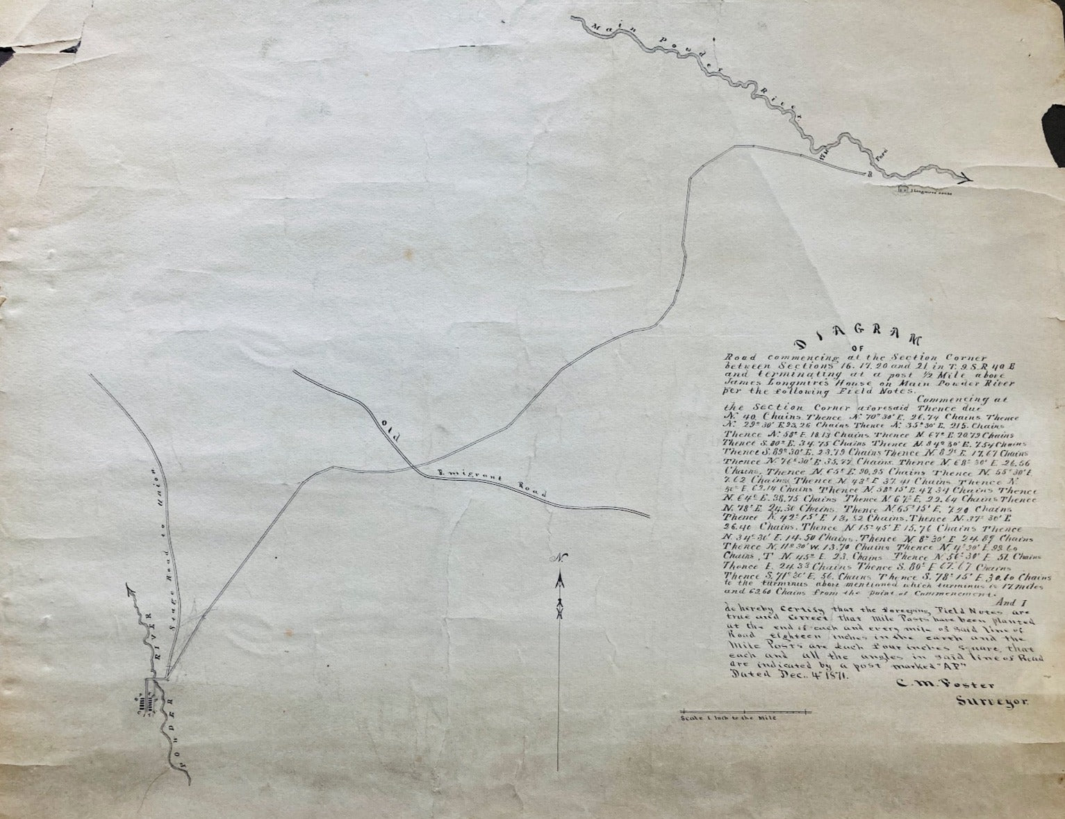 FOSTER, ORIGINAL SURVEYOR'S RECORD 1871