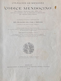 Mendoza Collection or Mendocino Codex. Mexico: National Museum of Archeology, History and Ethnography, 1925.