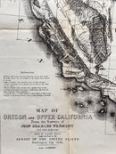 Map Of Oregon And Upper California From the Surveys of John Charles Fremont 1848