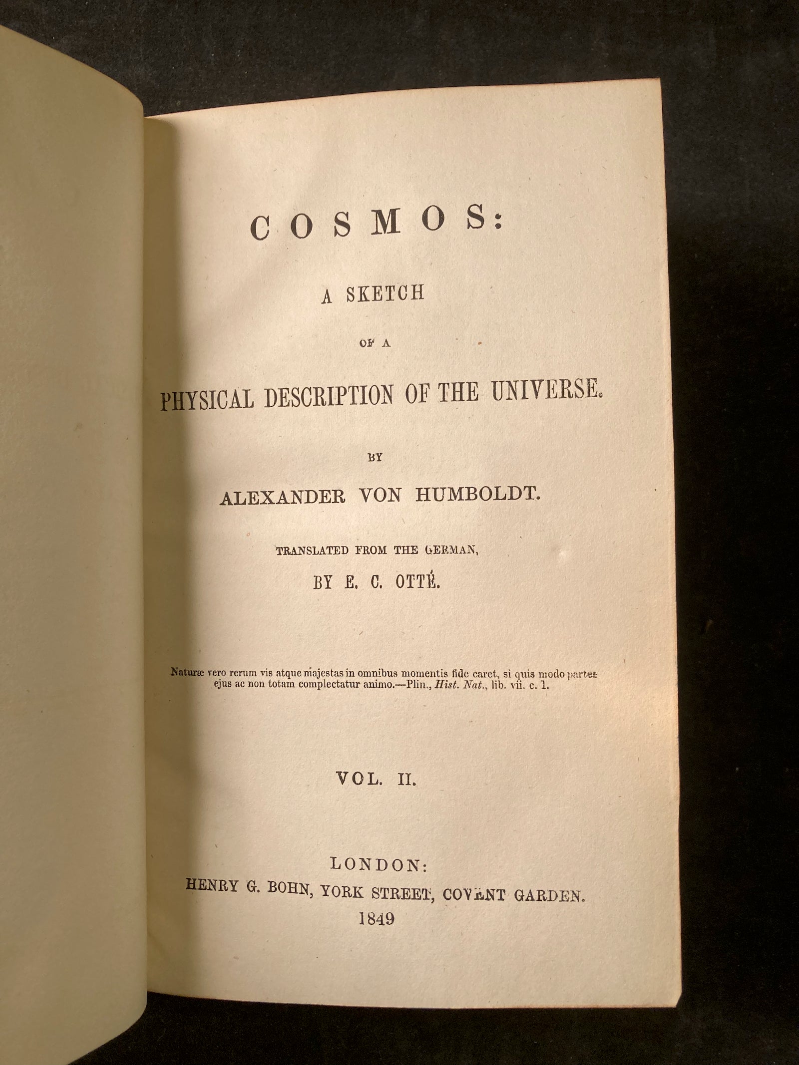 Cosmos A Sketch of a Physical Description of the Universe Alexander Von Humboldt