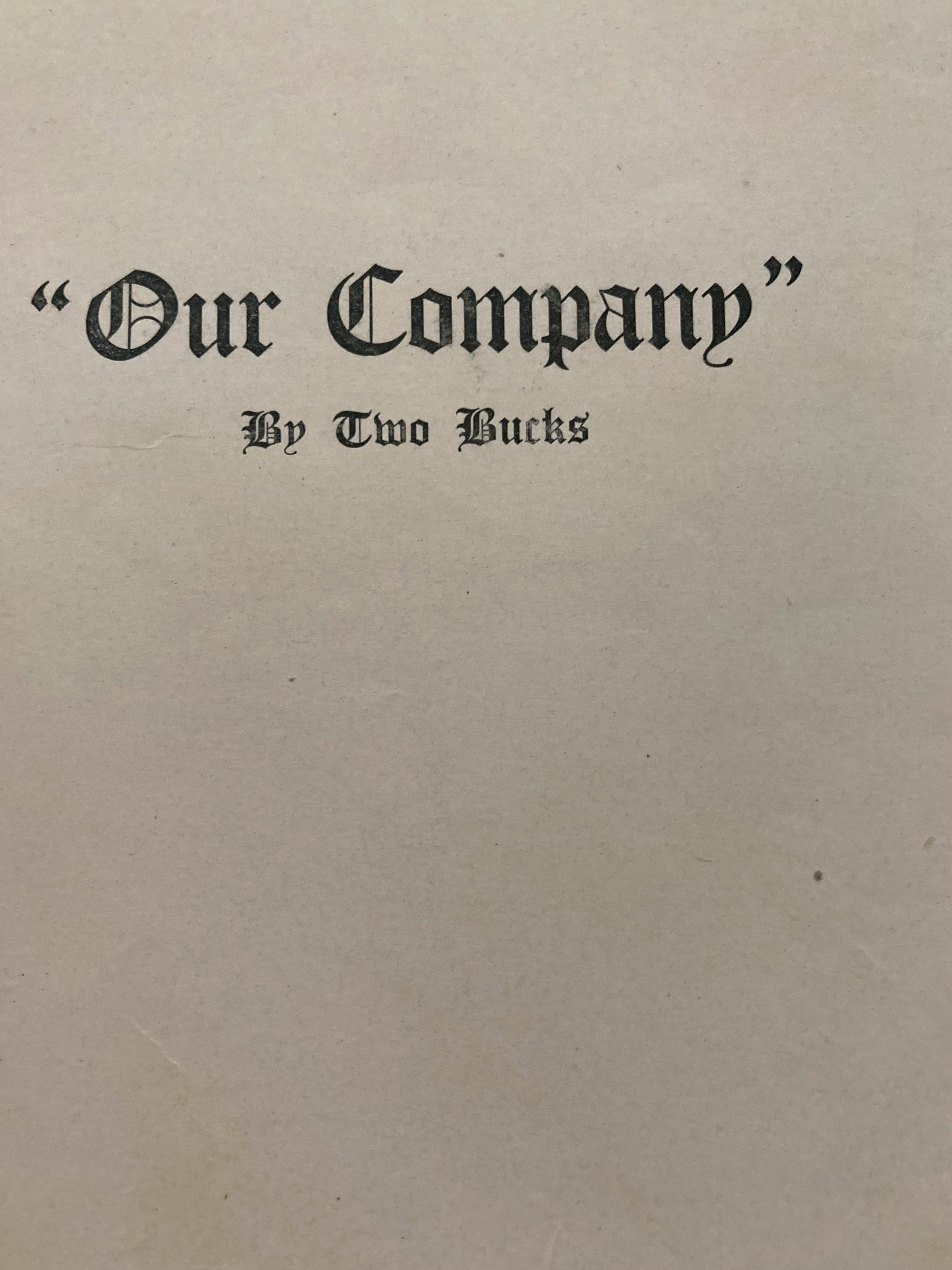 Our Company WW1 Booklet The Lost Battalion 1917-1919